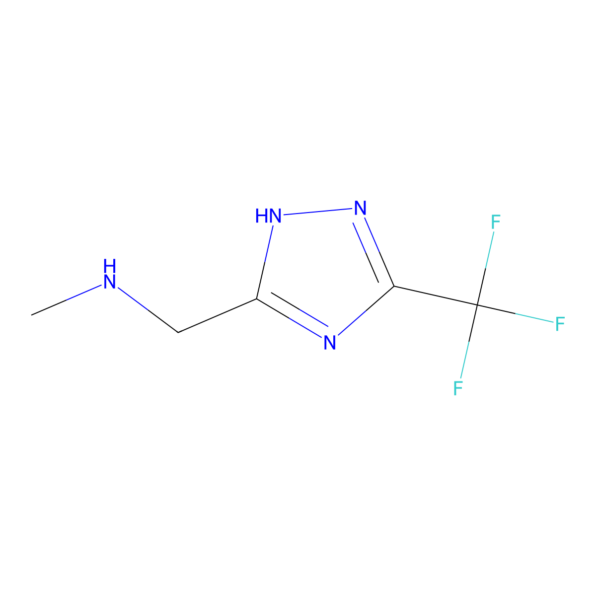 N-Methyl-1-[3-(trifluoromethyl)-1H-1,2,4-triaZol-5-yl]methanamine molecular structure, CAS 1510534-01-6