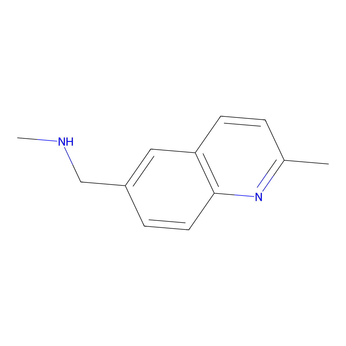 N-Methyl-1-(2-methylquinolin-6-yl)methanamine molecular structure, CAS 1510546-65-2