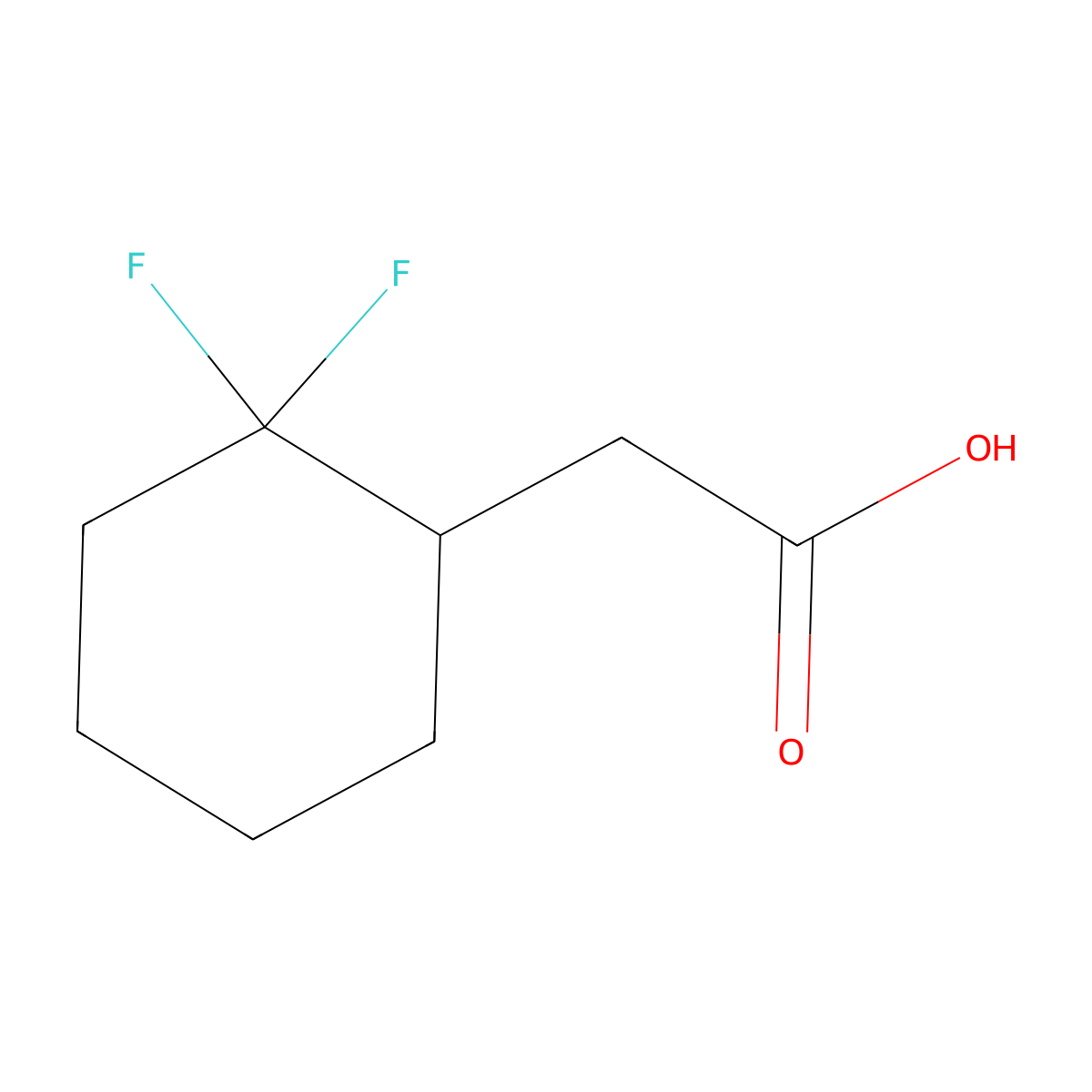 2-(2,2-Difluorocyclohexyl)acetic acid molecular structure, CAS 1510551-45-7
