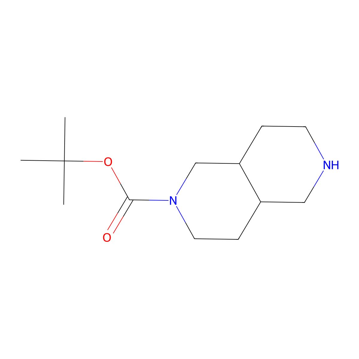 Tert-butyl decahydro-2,6-naphthyridine-2-carboxylate molecular structure, CAS 1510552-09-6