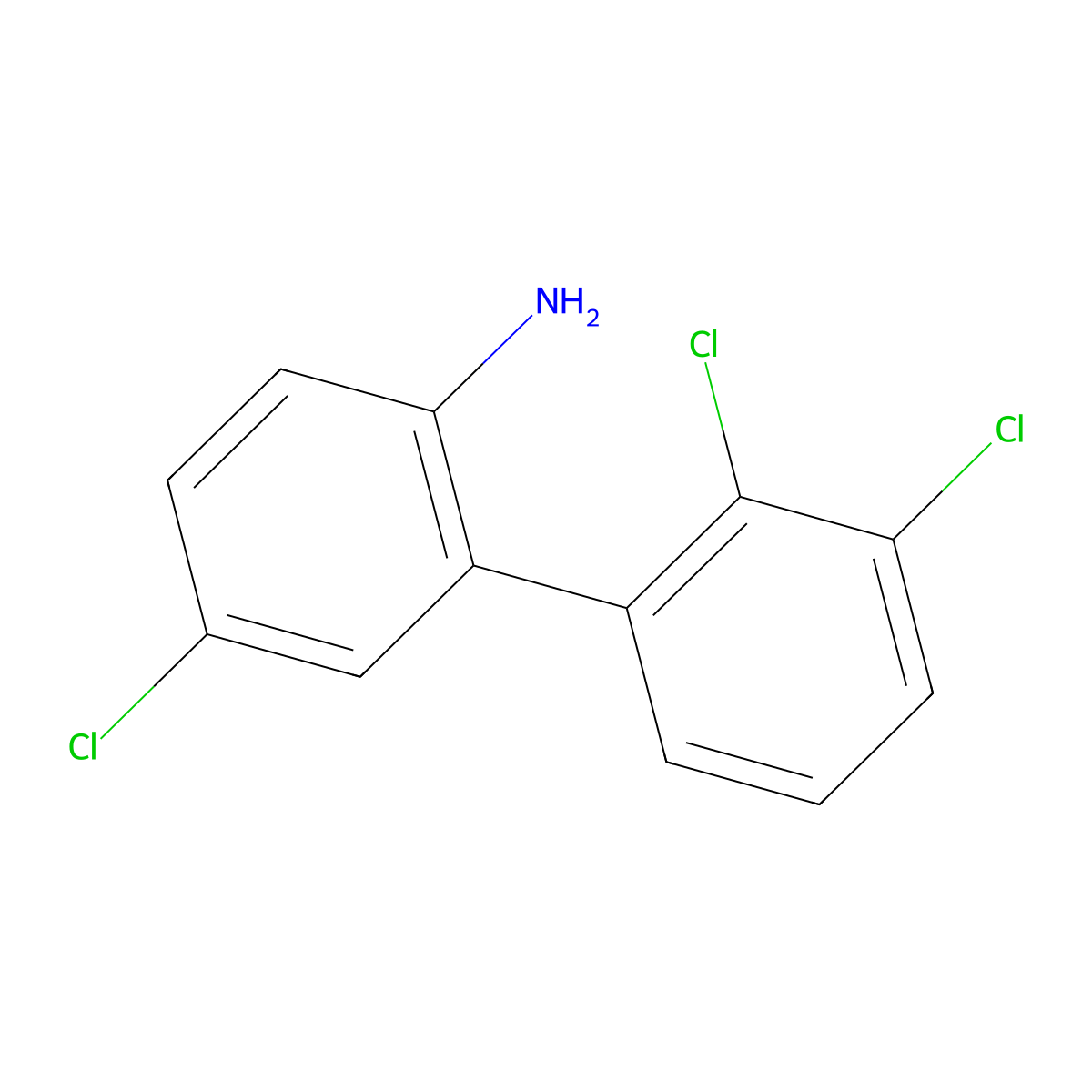 4-Chloro-2-(2,3-dichlorophenyl)aniline molecular structure, CAS 1510554-64-9