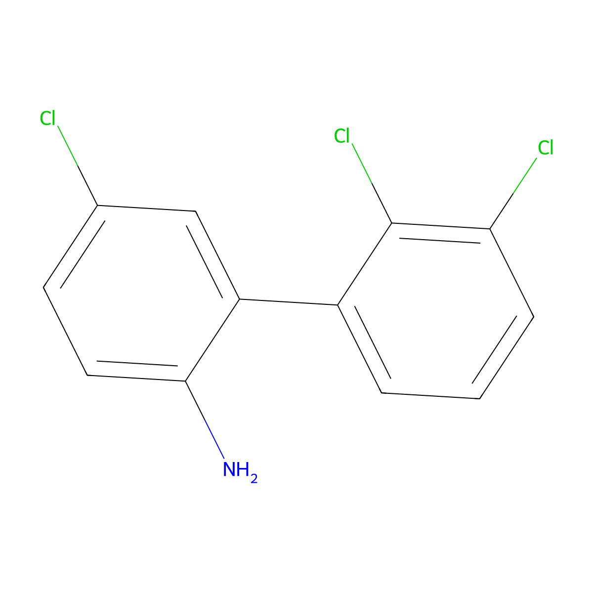 4-Chloro-2-(2,3-dichlorophenyl)aniline molecular structure, CAS 1510554-64-9