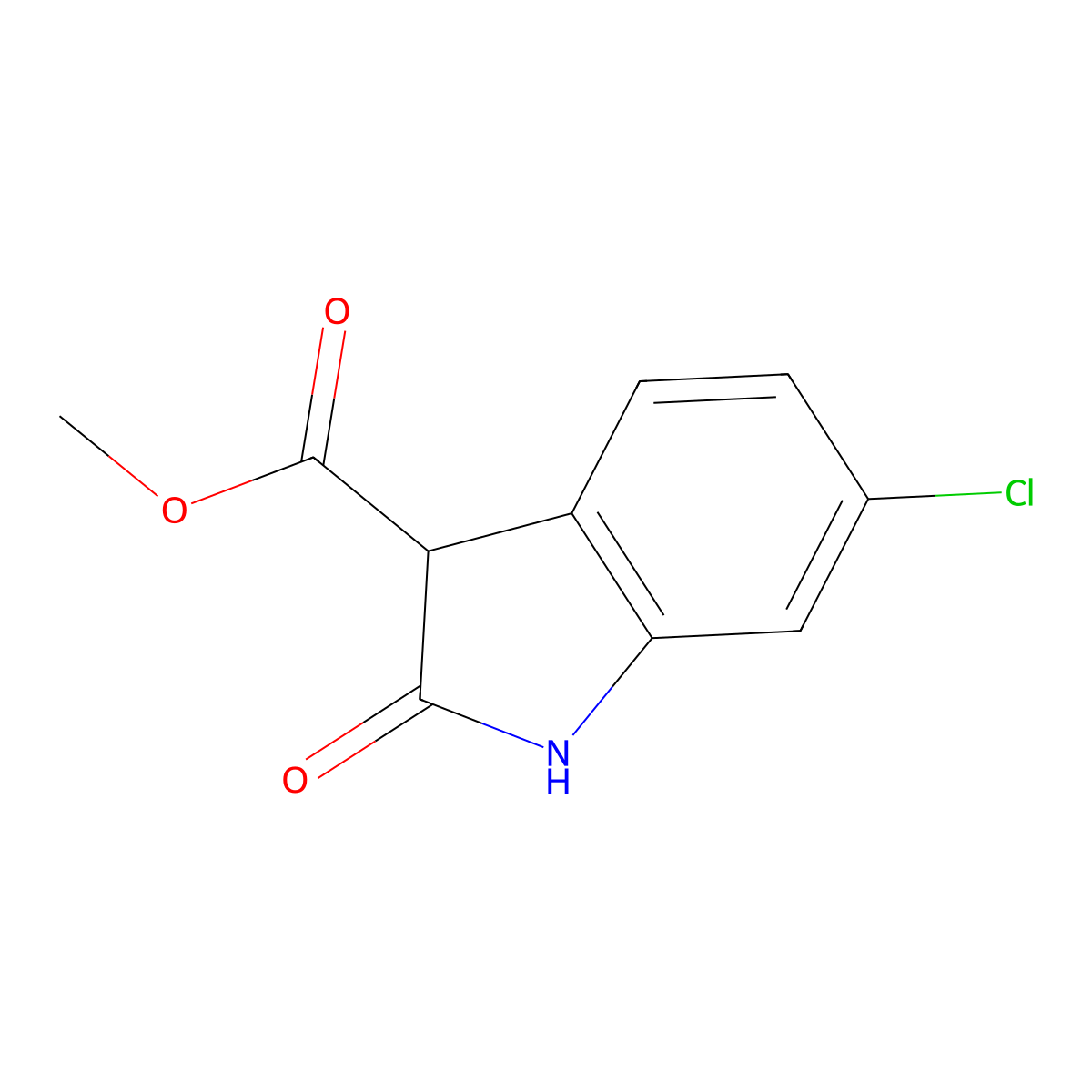 Methyl 6-chlorooxoindoline-3-carboxylate molecular structure, CAS 151056-78-9