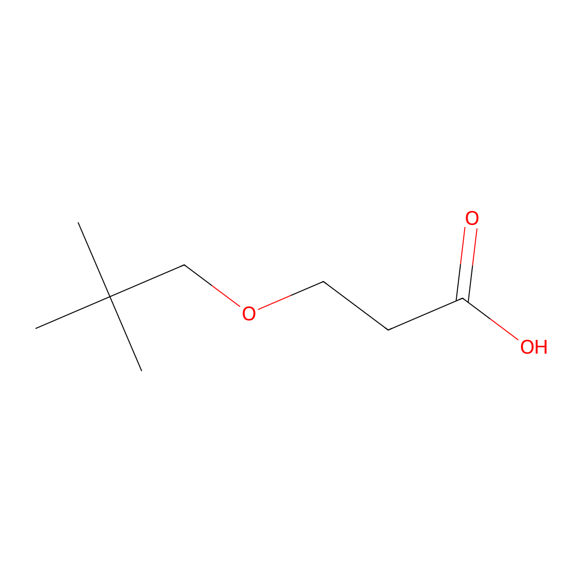 3-(2,2-Dimethylpropoxy)propanoic acid molecular structure, CAS 1510566-59-2