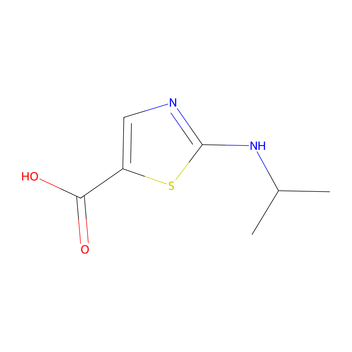 2-[(Propan-2-yl)amino]-1,3-thiazole-5-carboxylic acid molecular structure, CAS 1510570-77-0