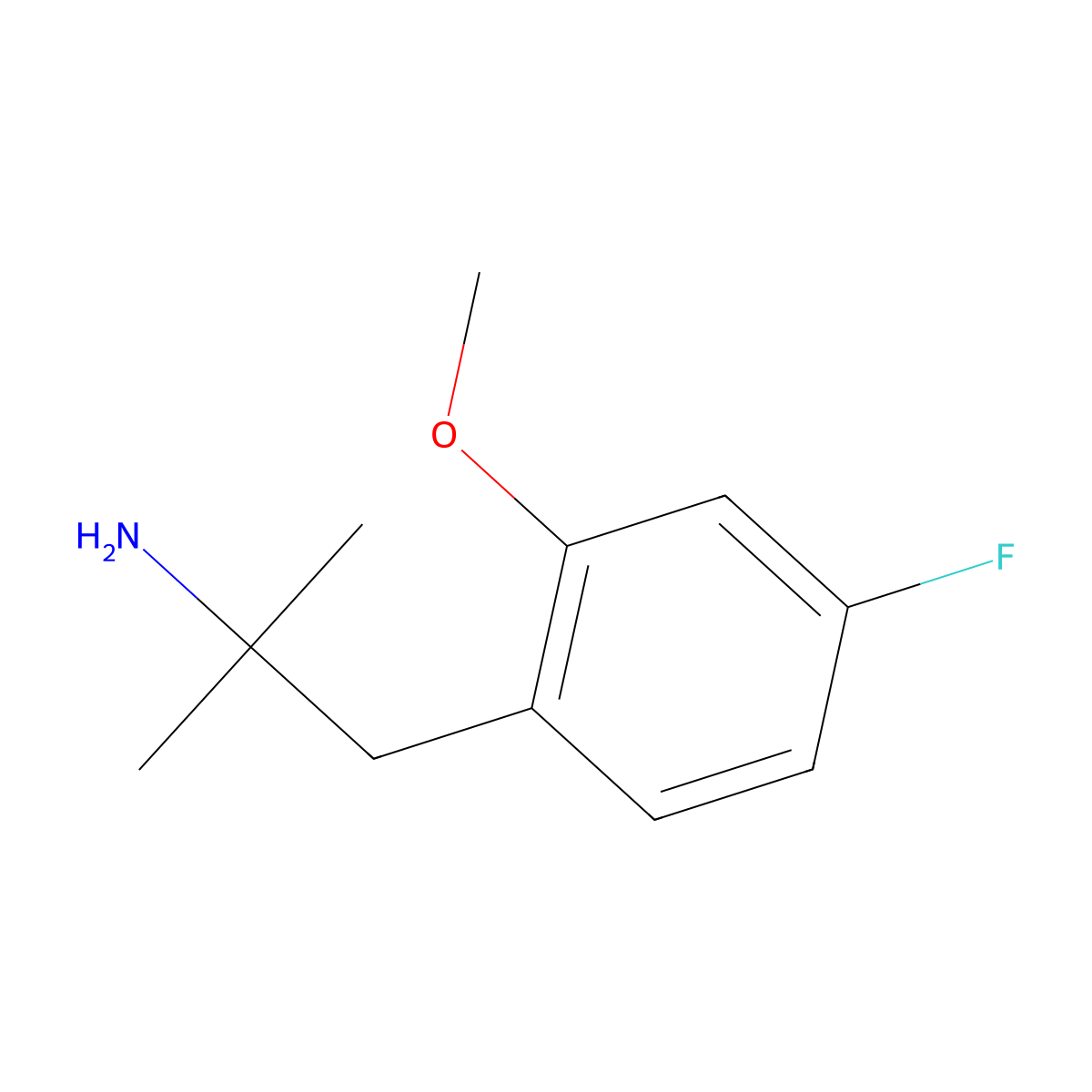 1-(4-Fluoro-2-methoxyphenyl)-2-methylpropan-2-amine molecular structure, CAS 1510574-97-6