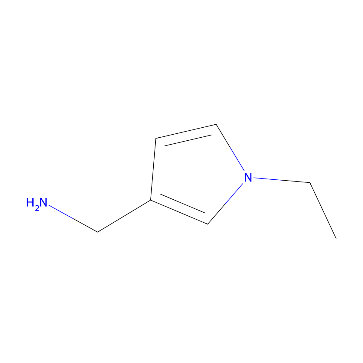 (1-ethyl-1H-pyrrol-3-yl)methanamine molecular structure, CAS 1510578-15-0
