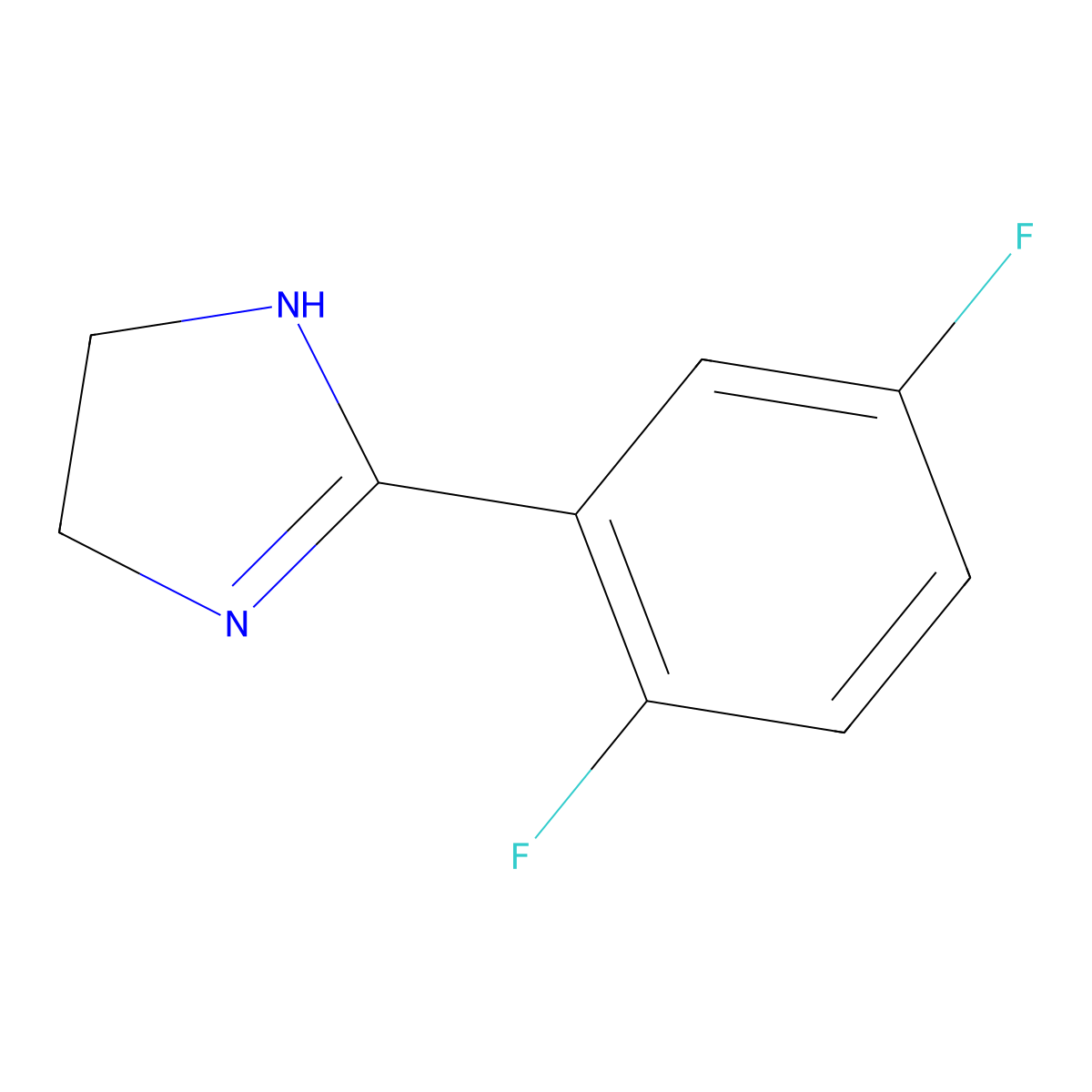 2-(2,5-difluorophenyl)-4,5-dihydro-1H-imidazole molecular structure, CAS 1510579-17-5