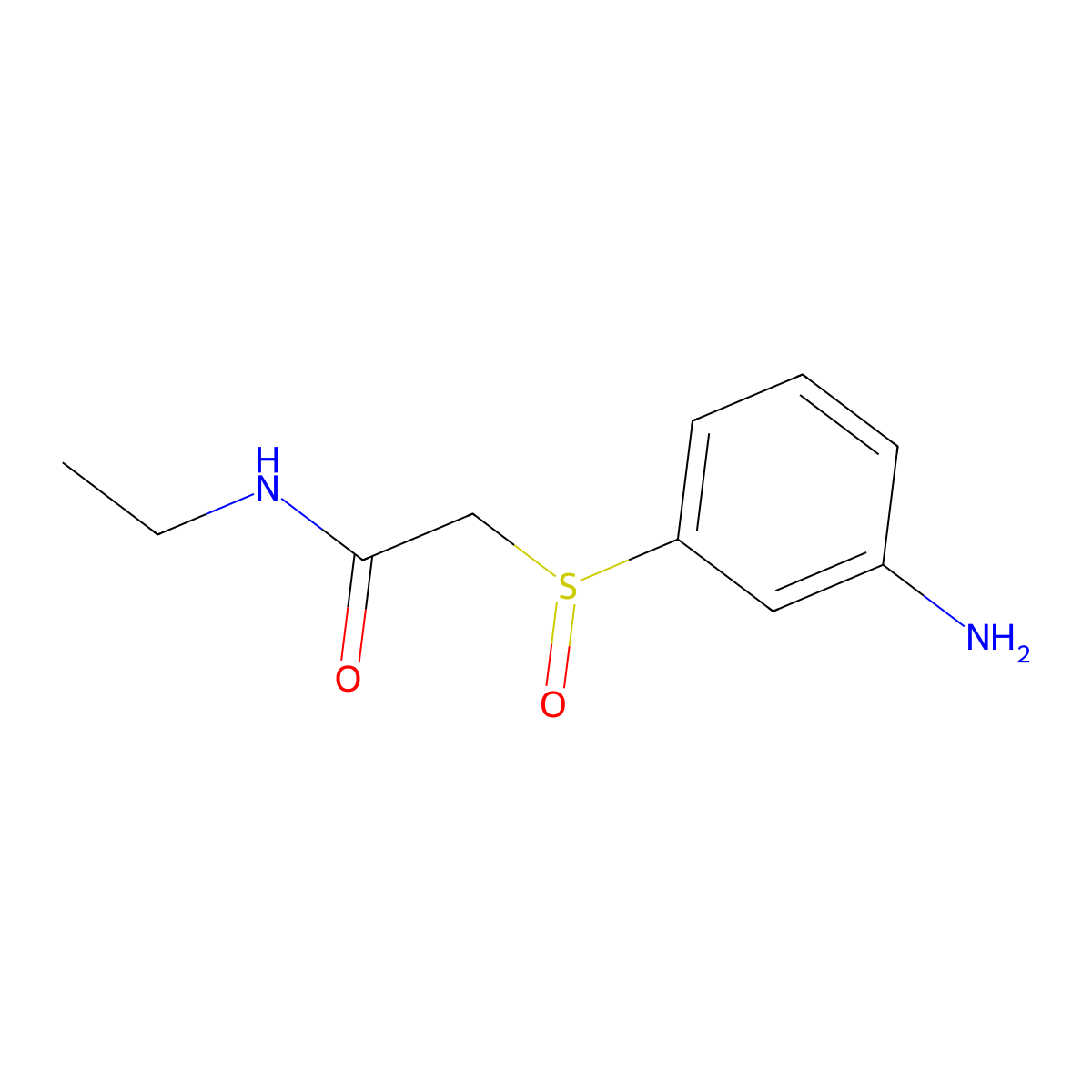 2-(3-aminobenzenesulfinyl)-N-ethylacetamide molecular structure, CAS 1510580-79-6