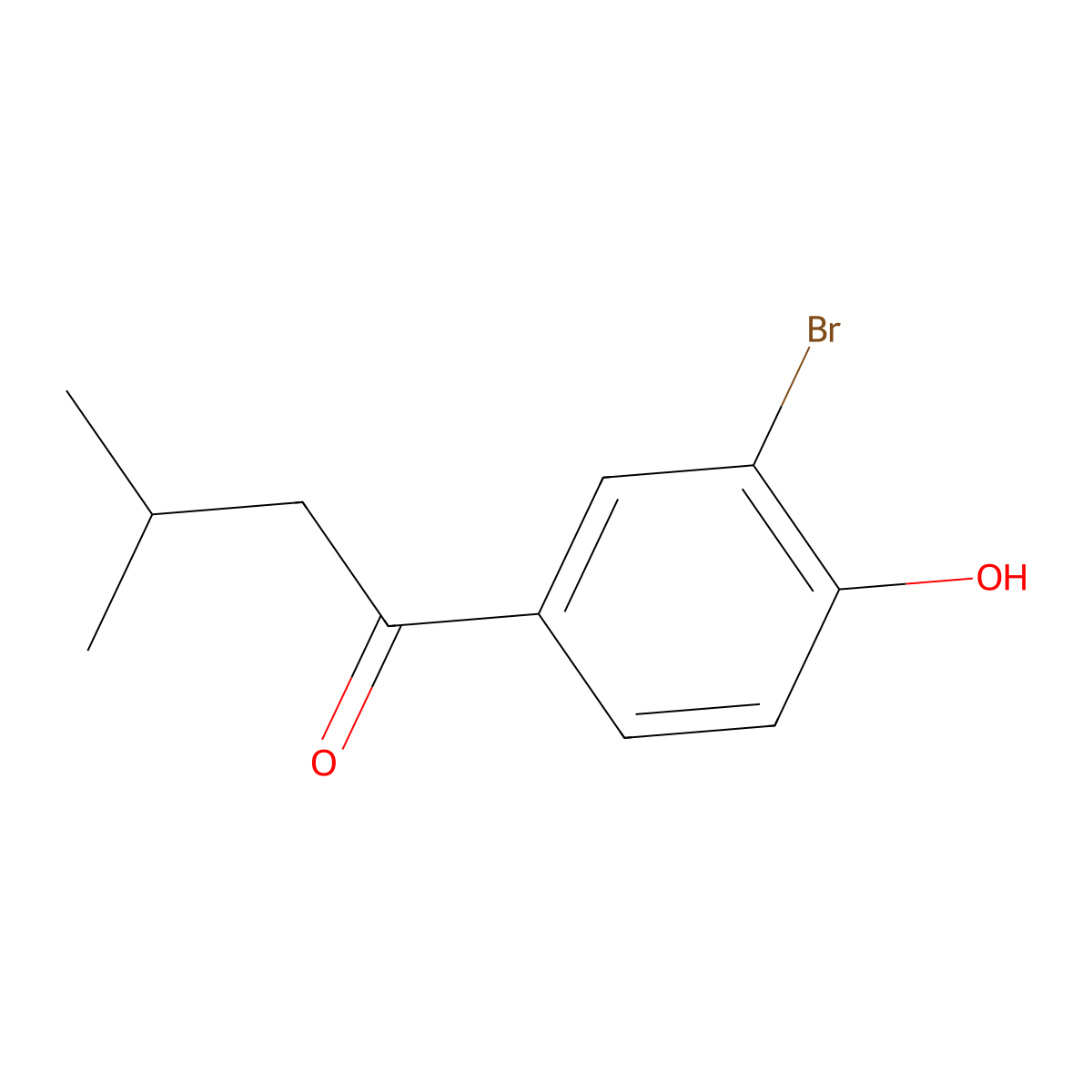 1-(3-Bromo-4-hydroxyphenyl)-3-methylbutan-1-one molecular structure, CAS 1510584-06-1