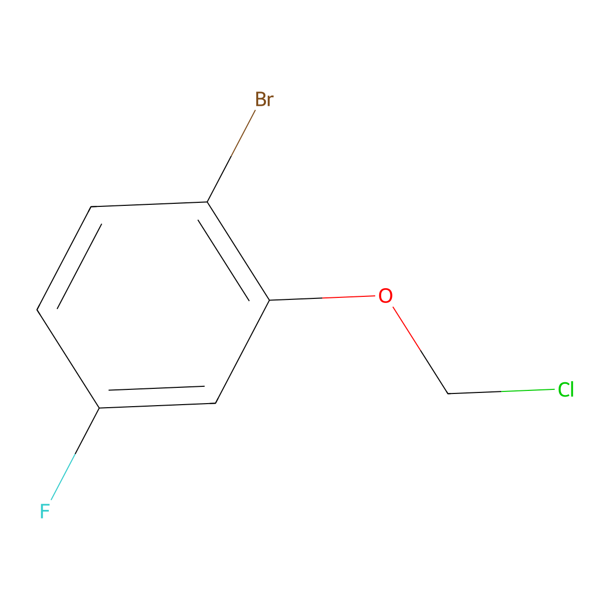 1-Bromo-2-(chloromethoxy)-4-fluorobenzene molecular structure, CAS 1510596-25-4