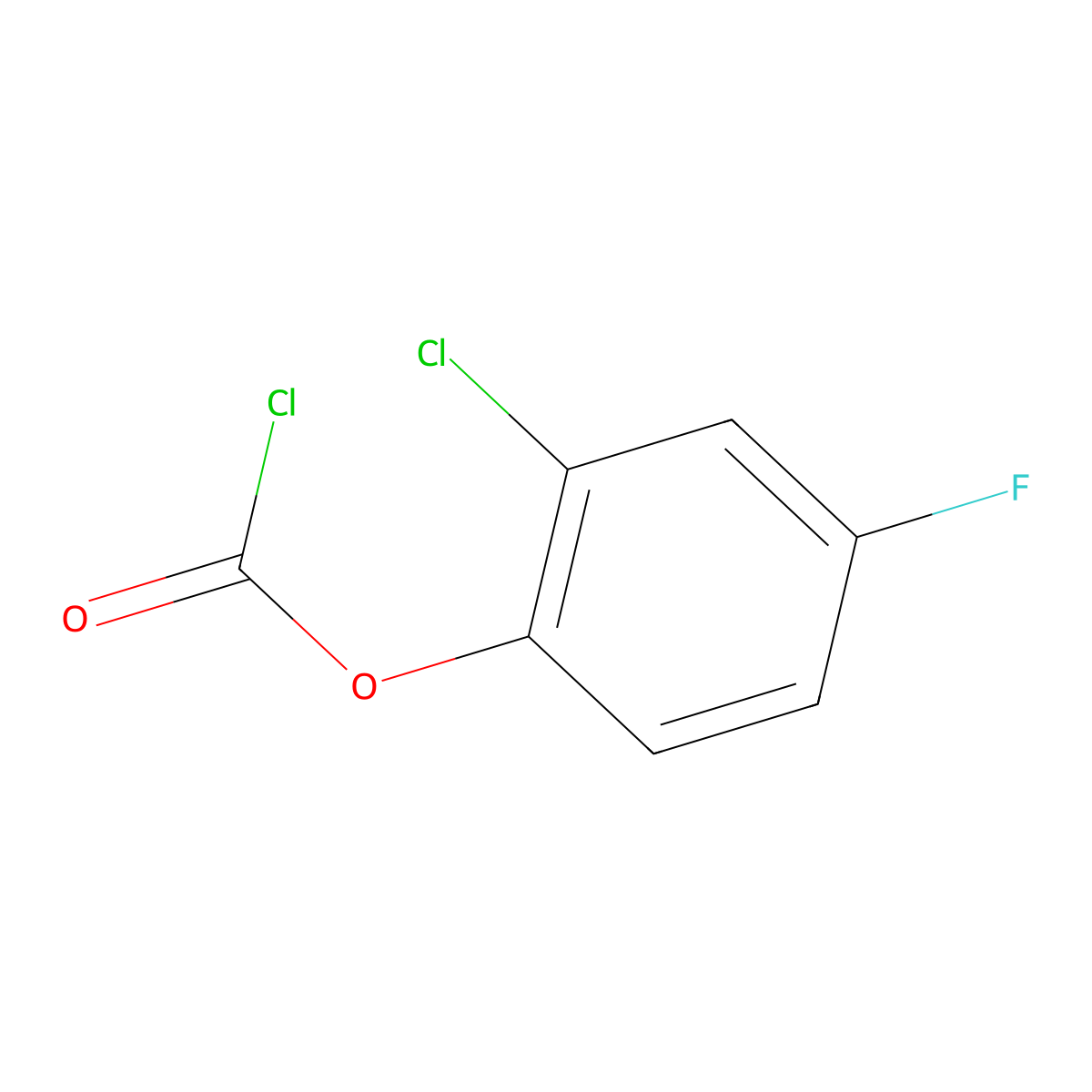 2-Chloro-4-fluorophenyl chloroformate molecular structure, CAS 1510600-30-2