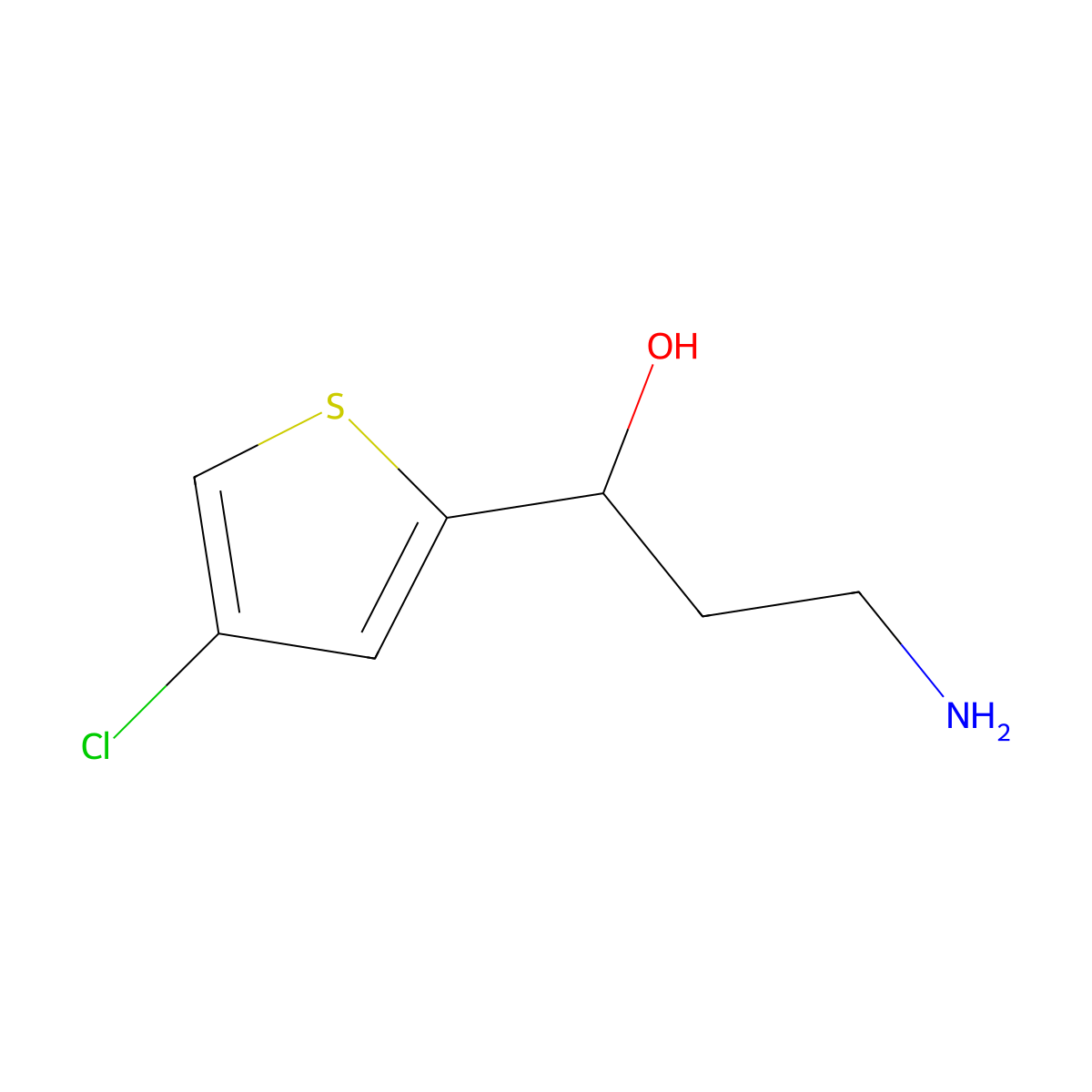 3-Amino-1-(4-chlorothiophen-2-YL)propan-1-OL molecular structure, CAS 1510604-47-3