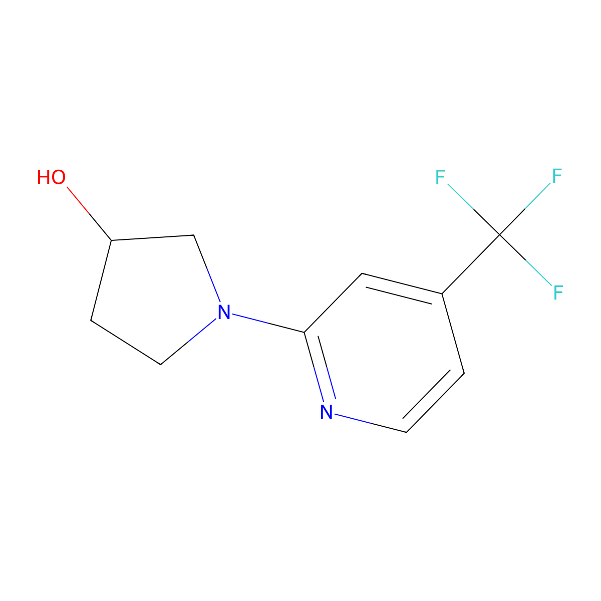 1-[4-(Trifluoromethyl)pyridin-2-yl]pyrrolidin-3-ol molecular structure, CAS 1510616-91-7