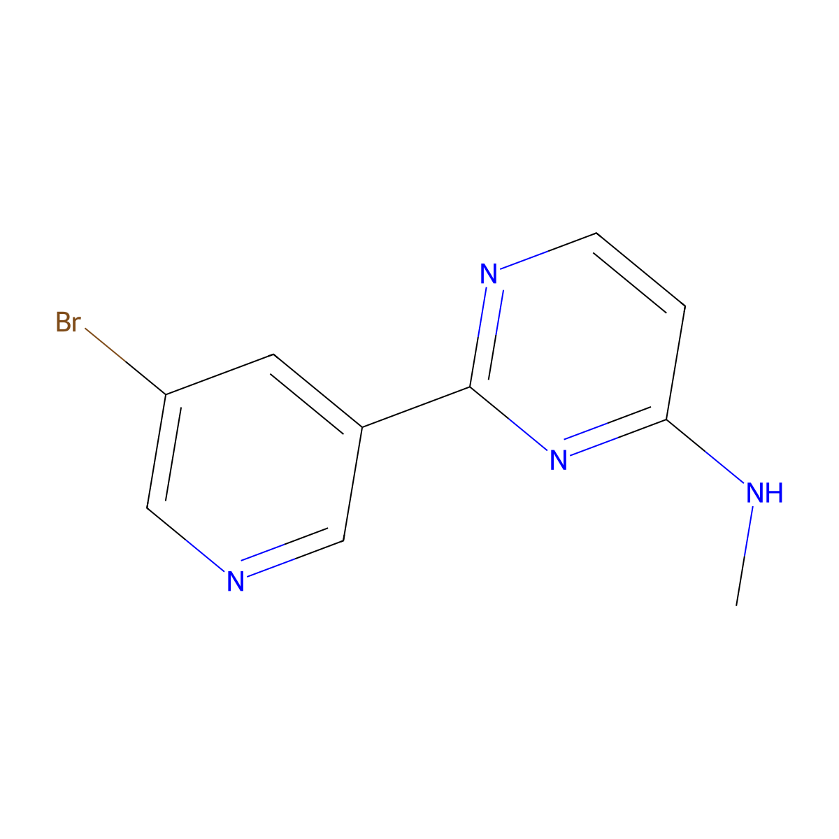 2-(5-Bromopyridin-3-YL)-N-methylpyrimidin-4-amine molecular structure, CAS 1510621-06-3