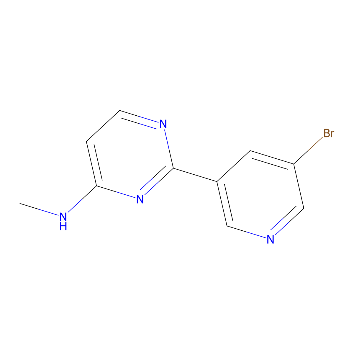 2-(5-Bromopyridin-3-YL)-N-methylpyrimidin-4-amine molecular structure, CAS 1510621-06-3