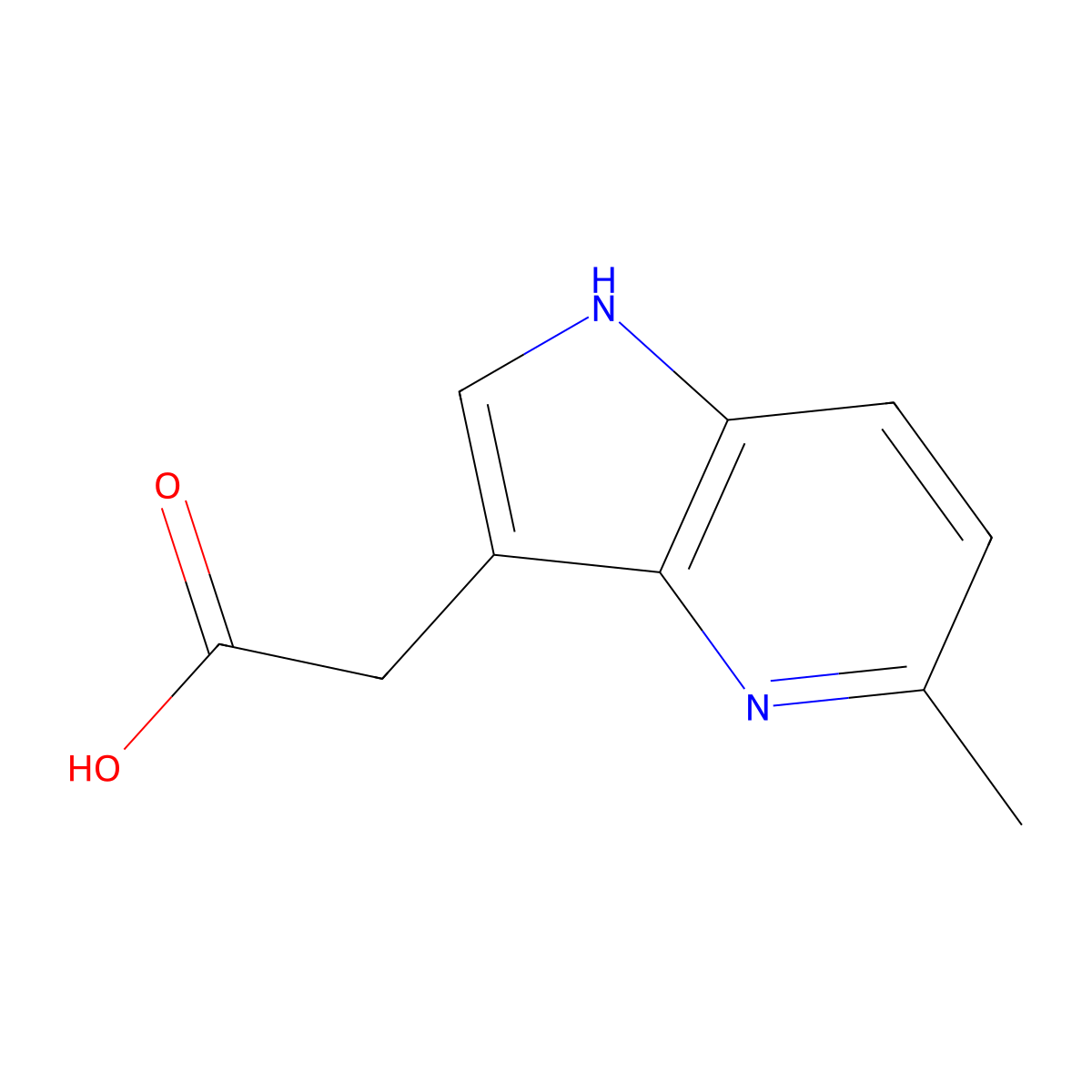 2-{5-methyl-1H-pyrrolo[3,2-b]pyridin-3-yl}acetic acid molecular structure, CAS 1510638-90-0