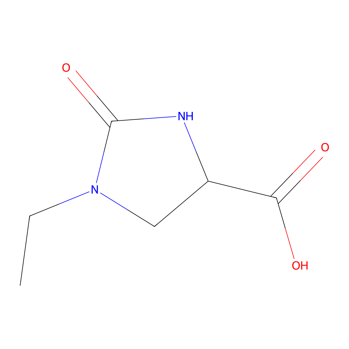 1-Ethyl-2-oxoimidazolidine-4-carboxylic acid molecular structure, CAS 1510646-24-8