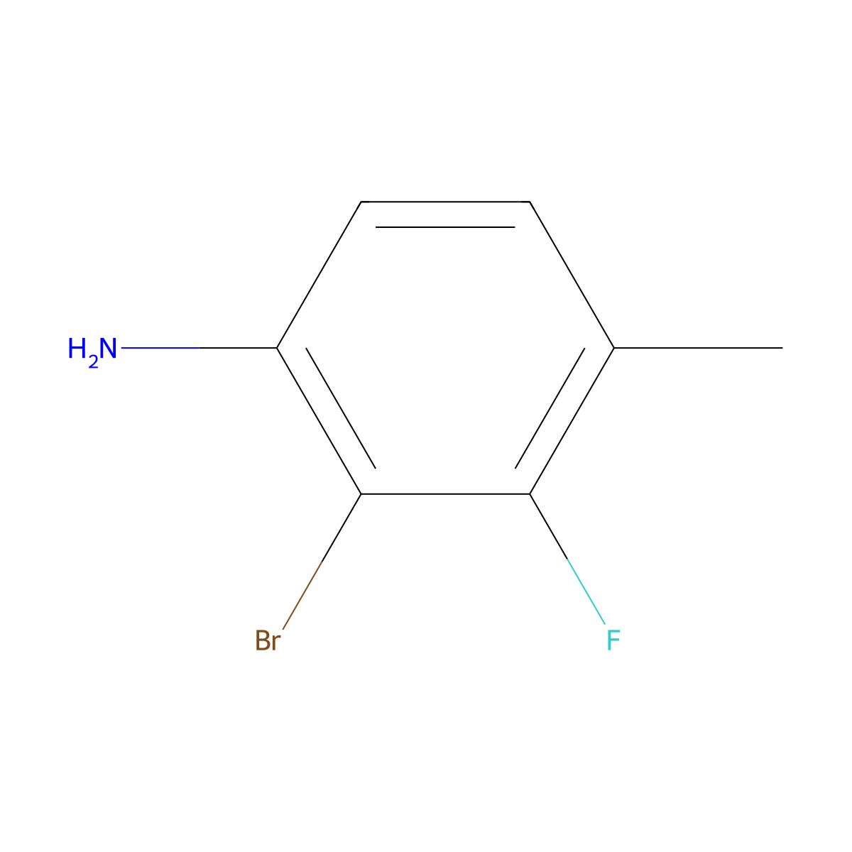 2-Bromo-3-fluoro-4-methylaniline molecular structure, CAS 1510652-64-8