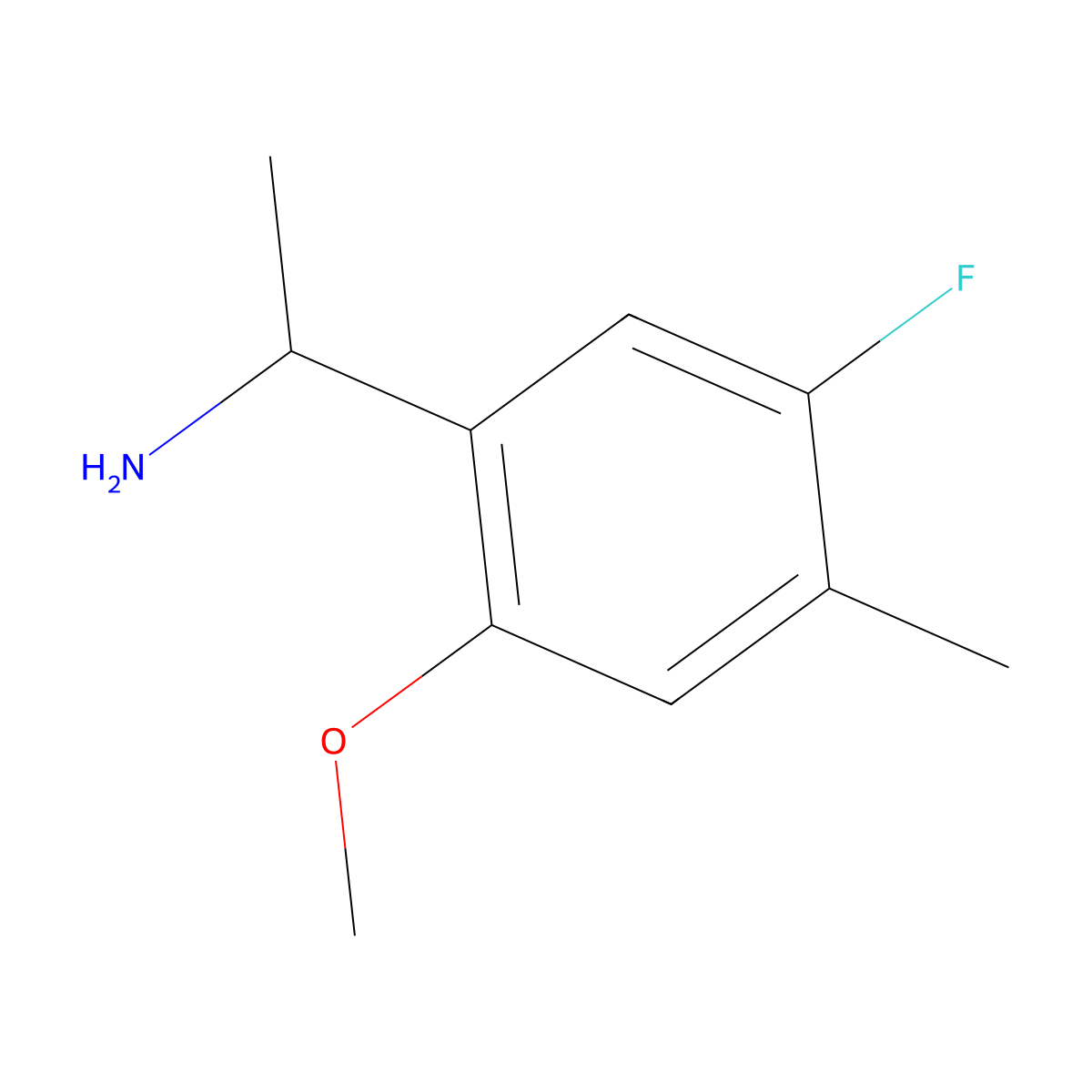 1-(5-Fluoro-2-methoxy-4-methylphenyl)ethan-1-amine molecular structure, CAS 1510655-30-7