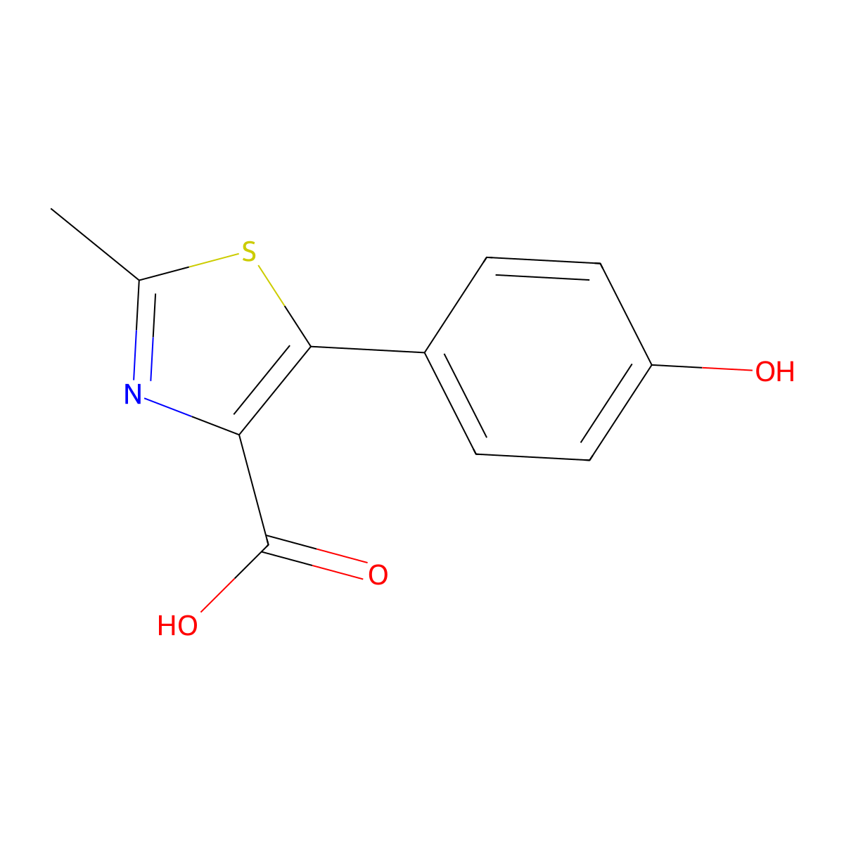 5-(4-Hydroxyphenyl)-2-methyl-1,3-thiazole-4-carboxylic acid molecular structure, CAS 1510664-05-7