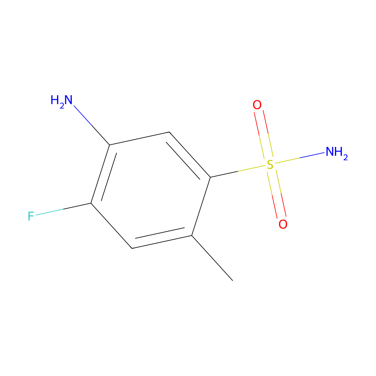 5-Amino-4-fluoro-2-methylbenzene-1-sulfonamide molecular structure, CAS 1510664-84-2