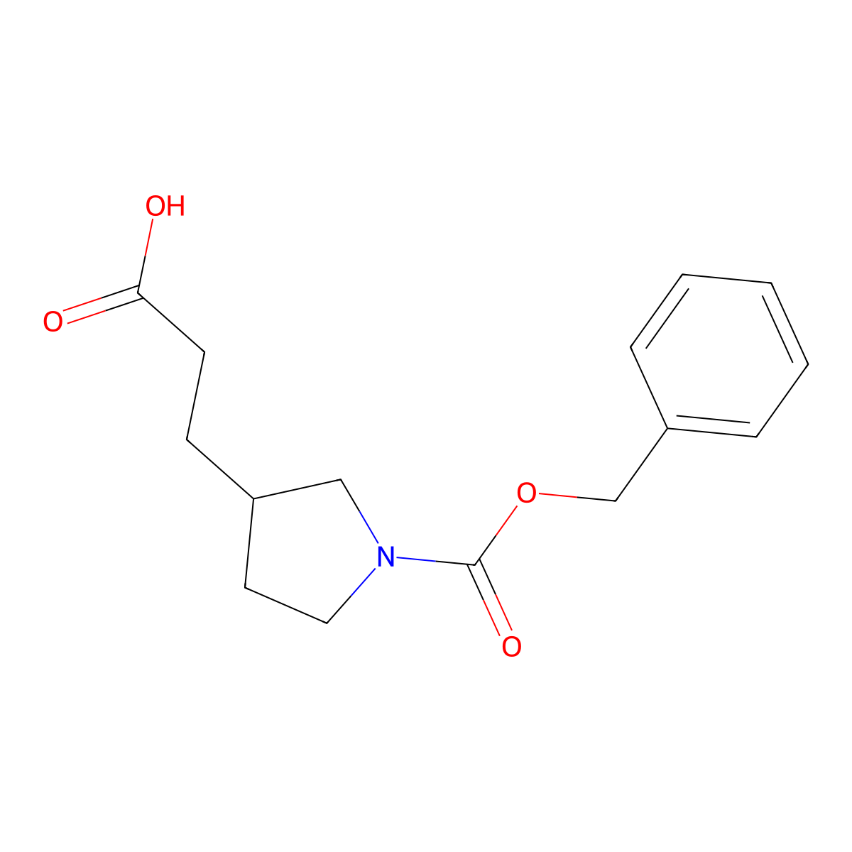 3-{1-[(Benzyloxy)carbonyl]pyrrolidin-3-yl}propanoic acid molecular structure, CAS 1510681-92-1
