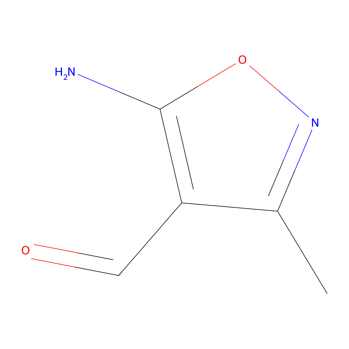 5-Amino-3-methyl-1,2-oxazole-4-carbaldehyde molecular structure, CAS 1510686-66-4