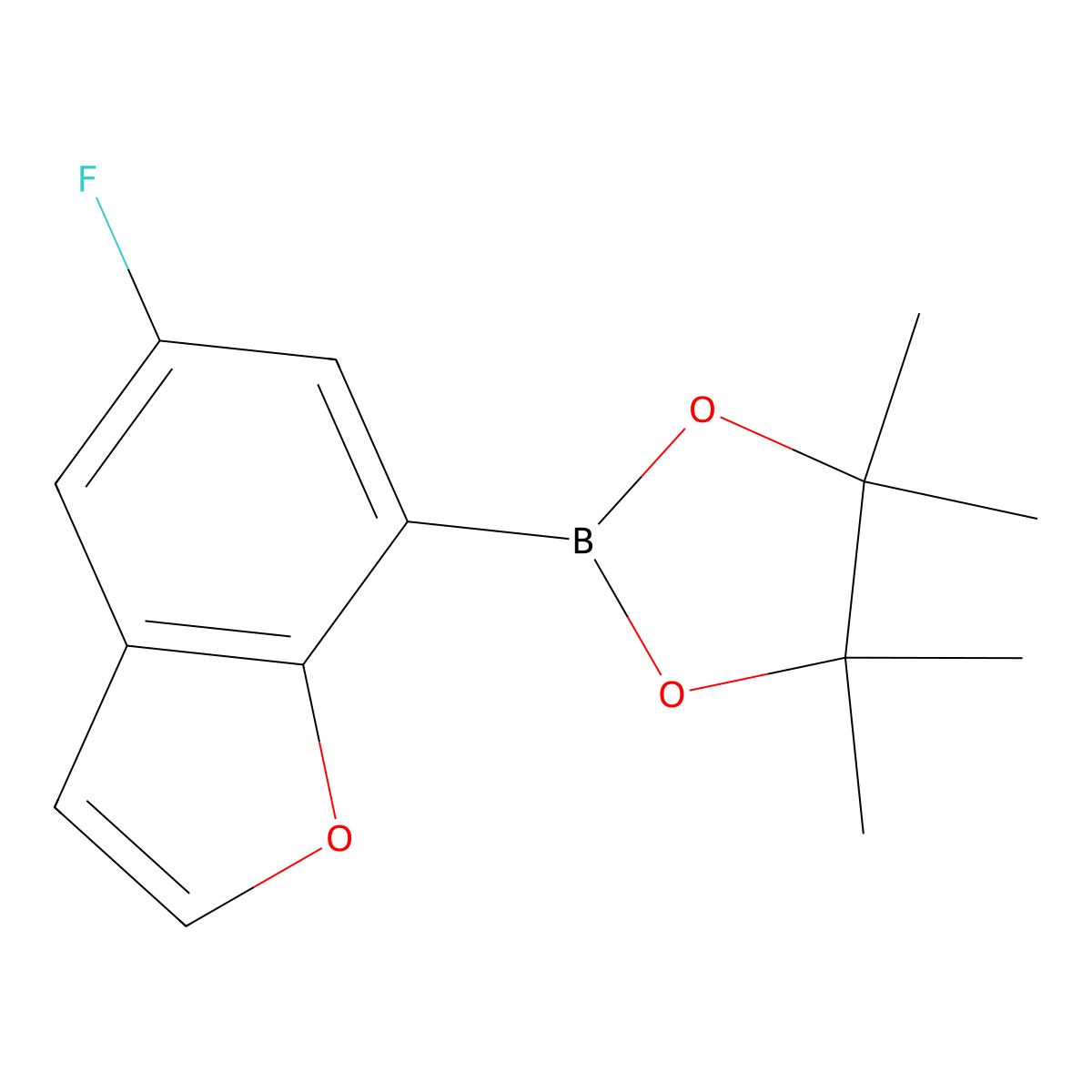 2-(5-Fluorobenzofuran-7-yl)-4,4,5,5-tetramethyl-1,3,2-dioxaborolane molecular structure, CAS 1510689-13-0