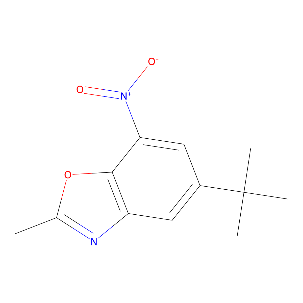 5-Tert-butyl-2-methyl-7-nitrobenzoxazole molecular structure, CAS 1510700-53-4