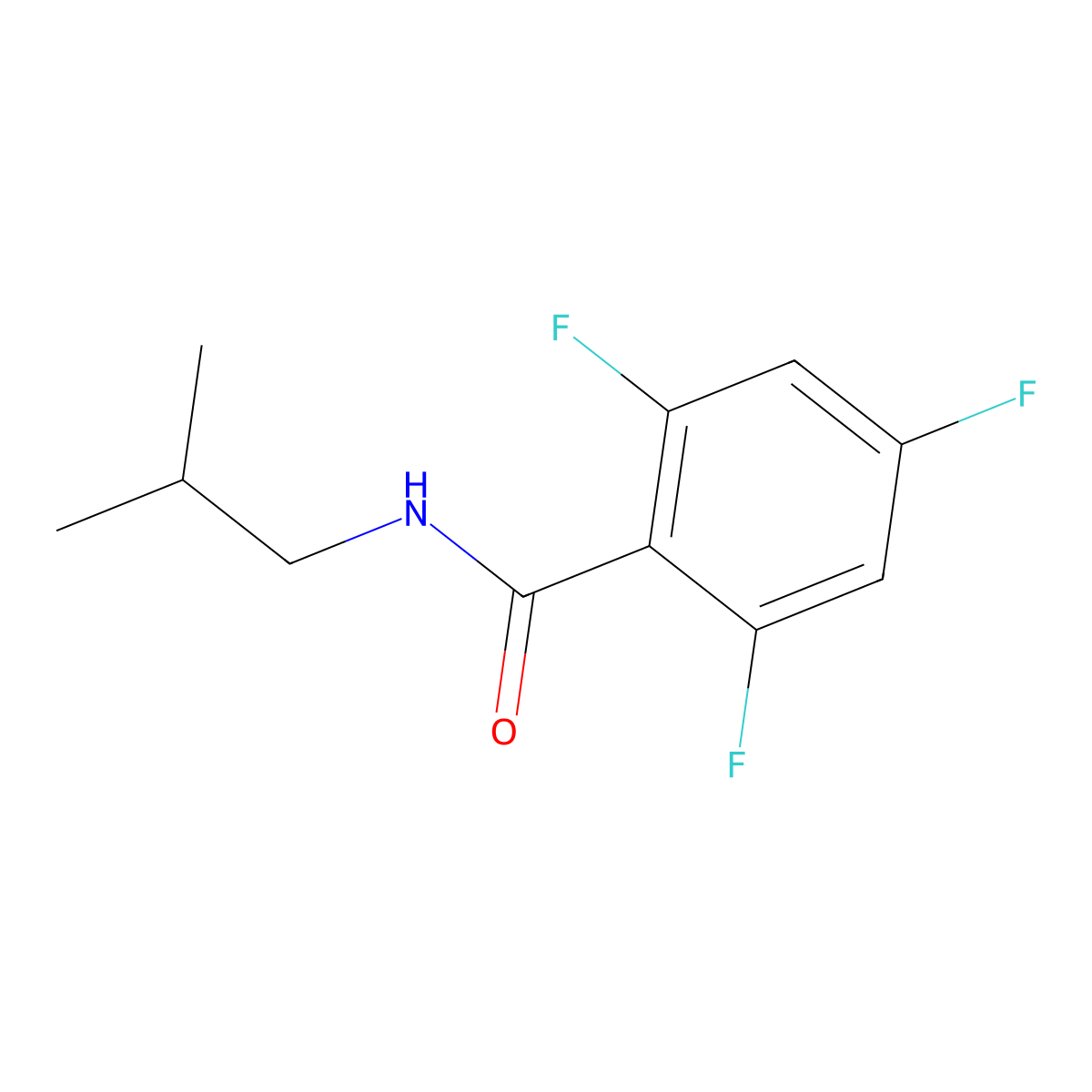2,4,6-trifluoro-N-(2-methylpropyl)benzamide molecular structure, CAS 1510700-72-7