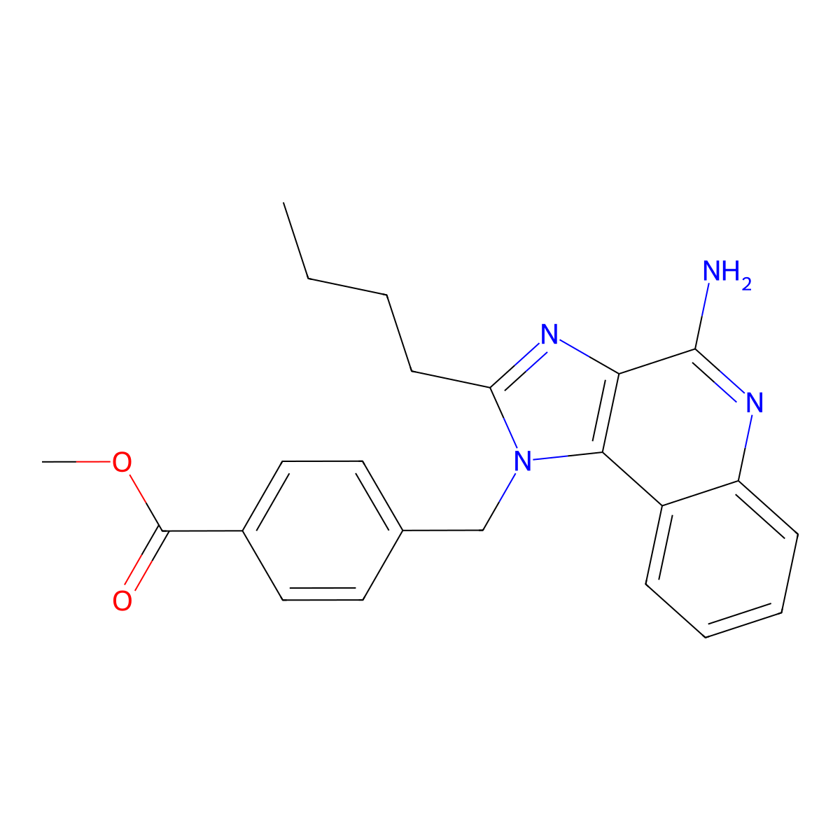 Methyl 4-[(4-amino-2-butyl-1H-imidazo[4,5-c]quinolin-1-yl)methyl]benzoate molecular structure, CAS 1510714-10-9