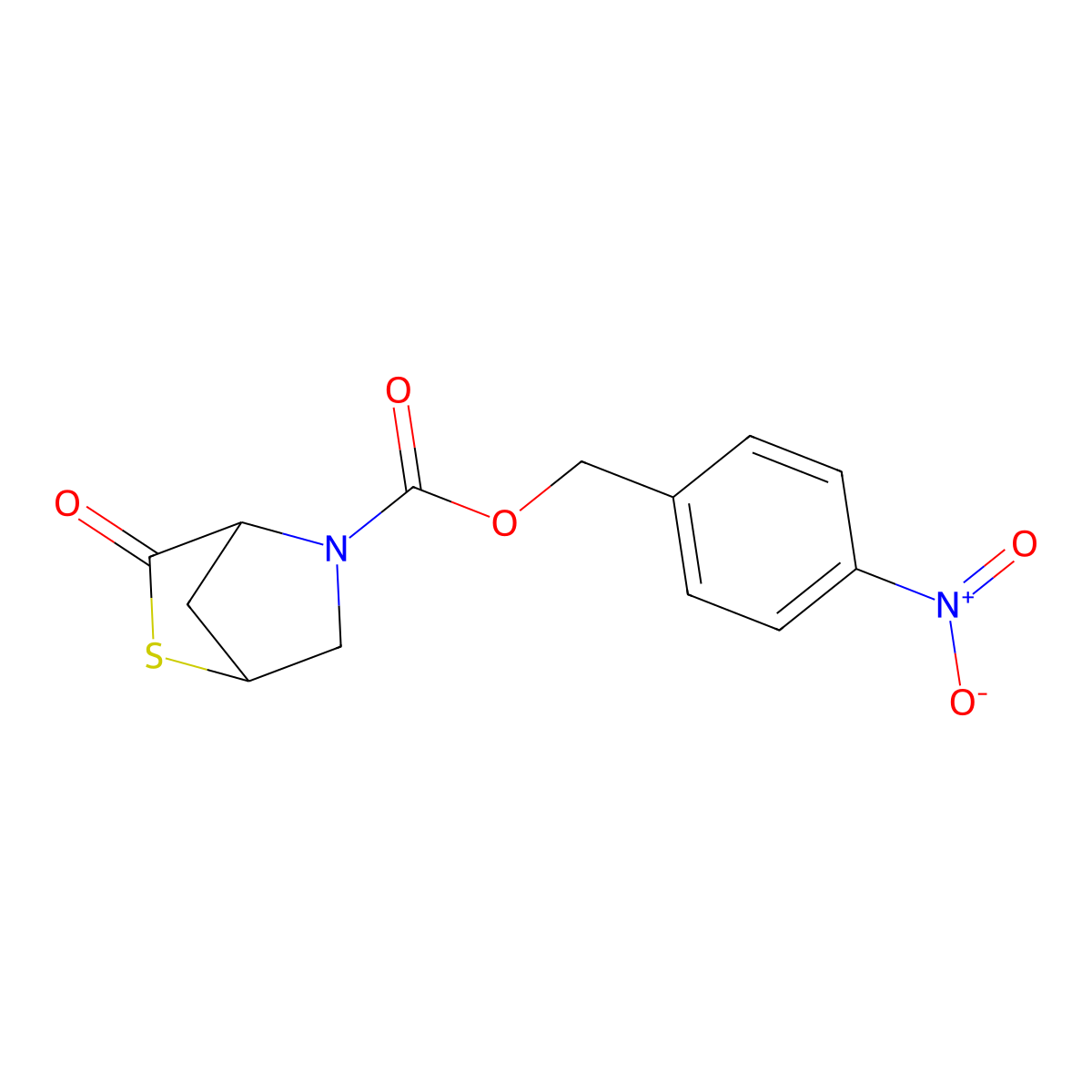 4-Nitrobenzyl (1S,4S)-3-oxo-2-thia-5-azabicyclo[2.2.1]heptane-5-carboxylate molecular structure, CAS 151072-00-3
