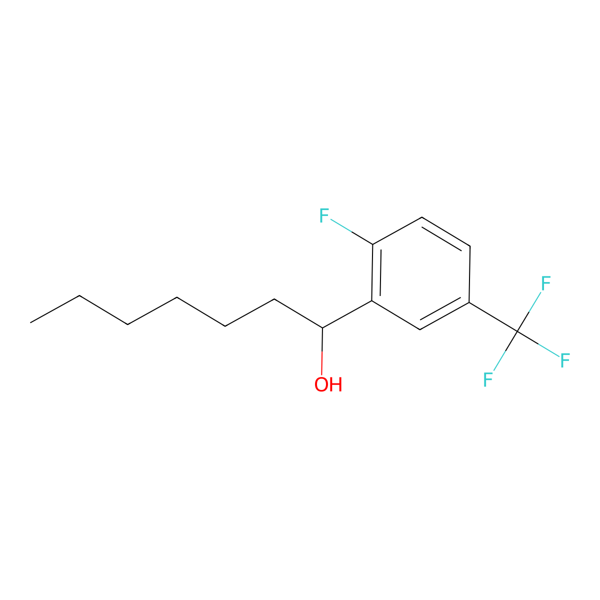 2-Fluoro-alpha-hexyl-5-(trifluoromethyl)benZenemethanol molecular structure, CAS 1510722-10-7
