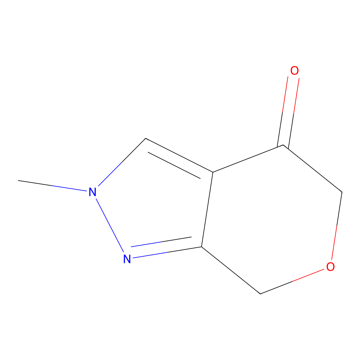 2-methyl-2H,4H,5H,7H-pyrano[3,4-c]pyrazol-4-one molecular structure, CAS 1510728-51-4