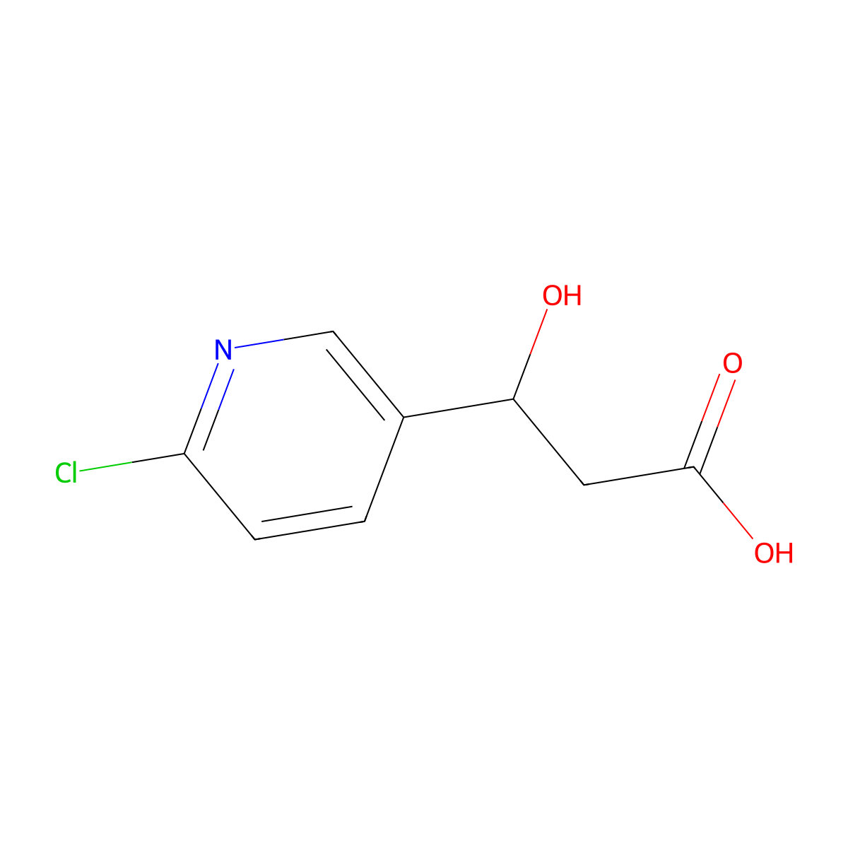 3-(6-Chloropyridin-3-yl)-3-hydroxypropanoic acid molecular structure, CAS 1510728-71-8