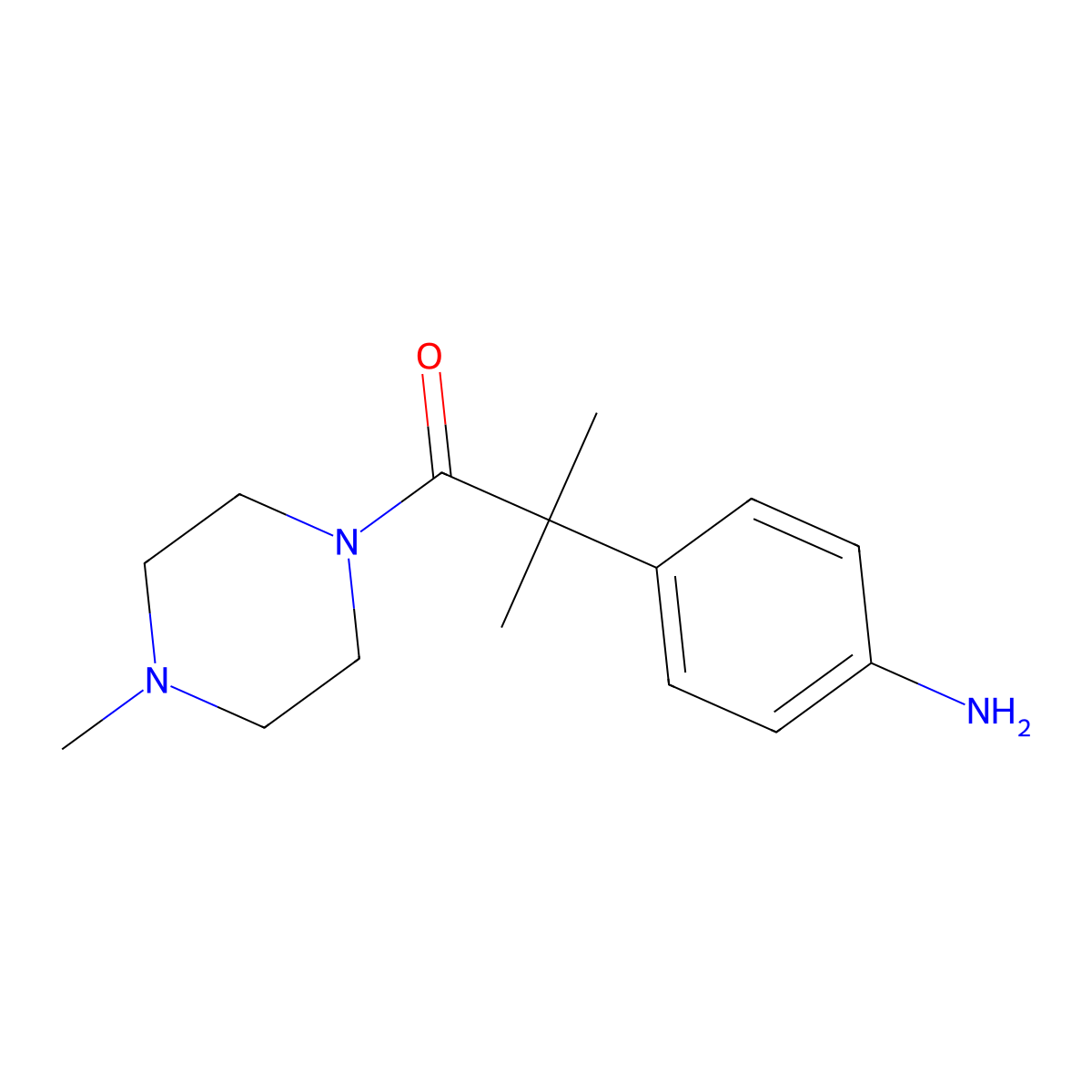2-(4-Aminophenyl)-2-methyl-1-(4-methylpiperazin-1-yl)propan-1-one molecular structure, CAS 1510734-01-6