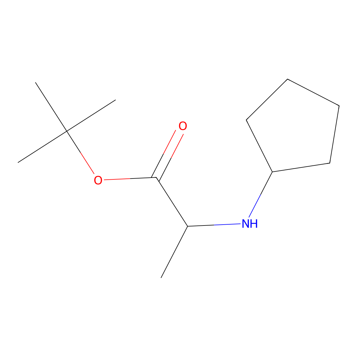 Tert-butyl 2-(cyclopentylamino)propanoate molecular structure, CAS 1510743-91-5
