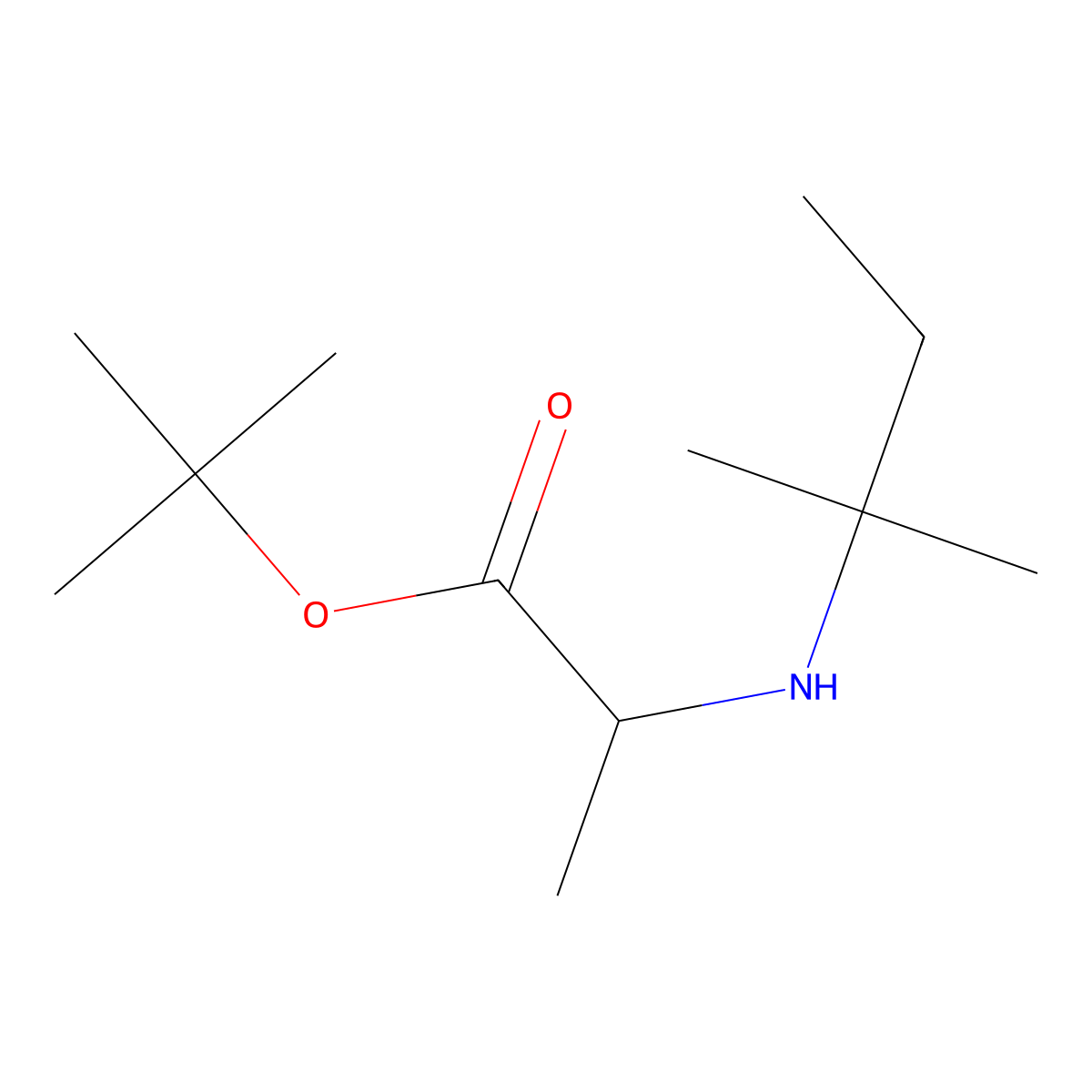 Tert-butyl 2-[(2-methylbutan-2-yl)amino]propanoate molecular structure, CAS 1510744-49-6