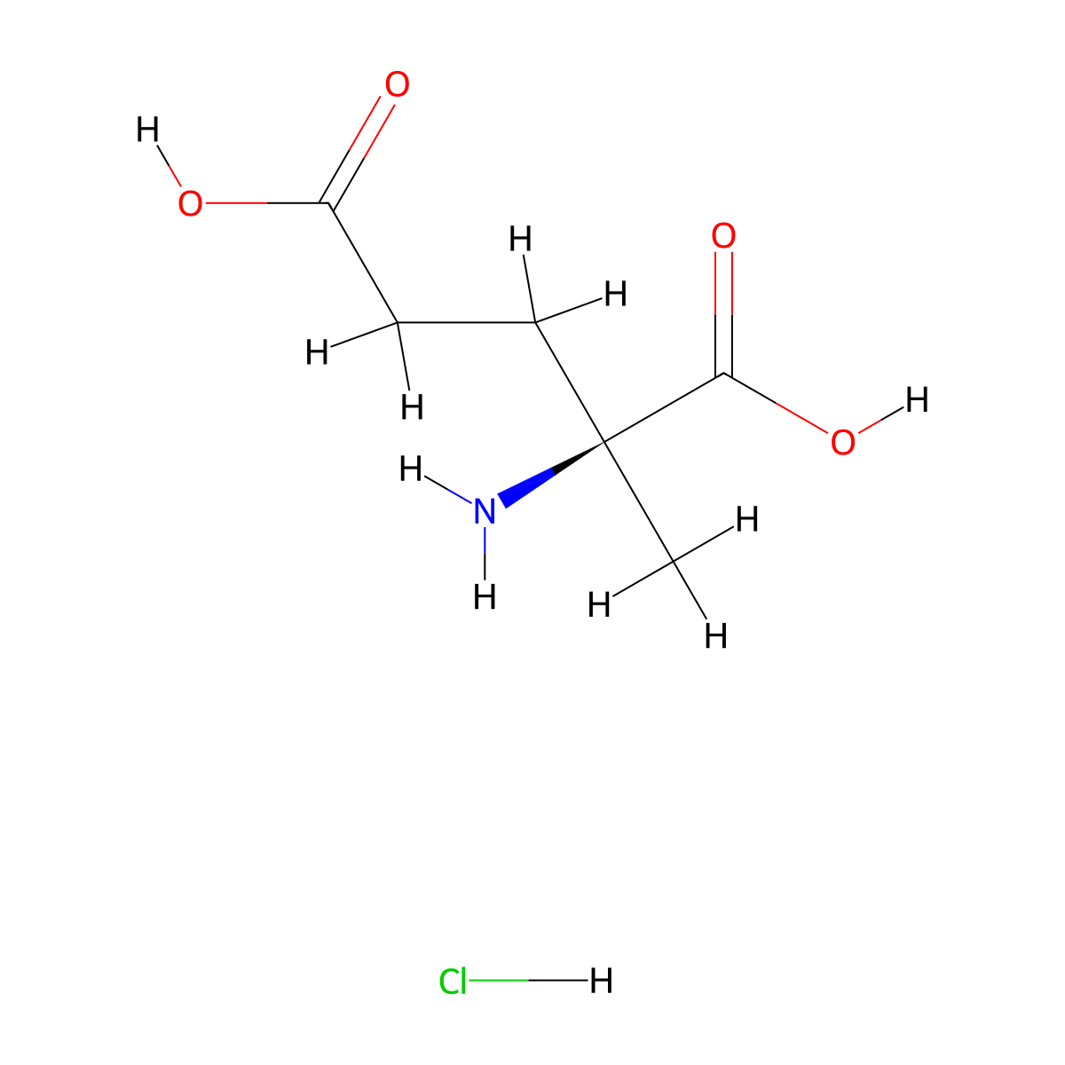 (2S)-2-amino-2-methylpentanedioic acid hydrochloride molecular structure, CAS 151075-03-5