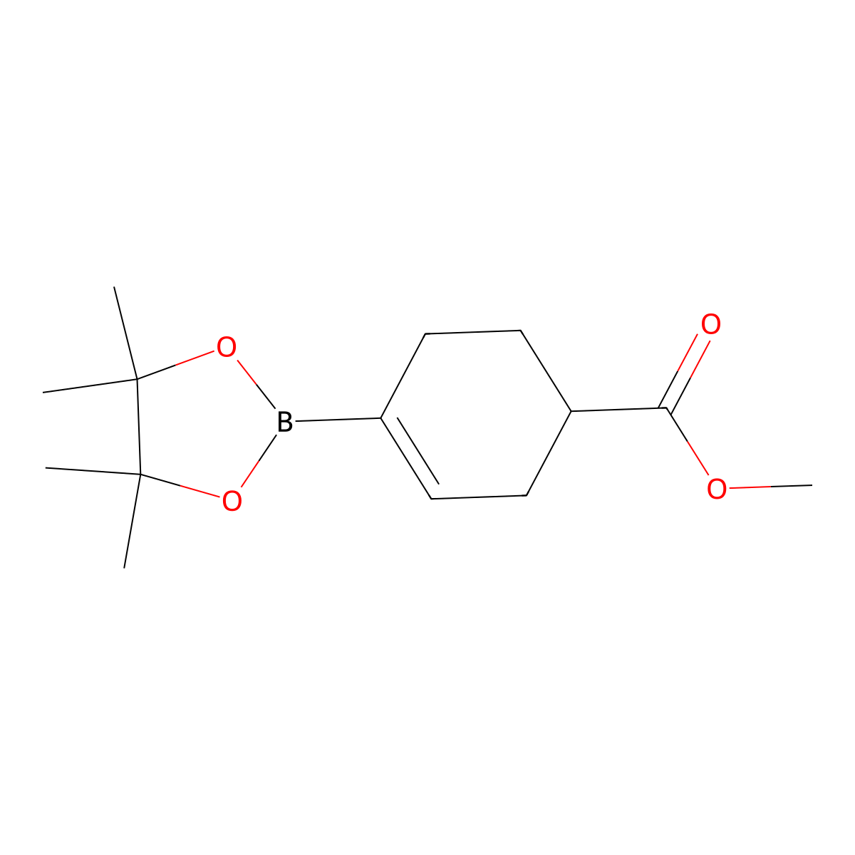 Methyl 4-(4,4,5,5-tetramethyl-1,3,2-dioxaborolan-2-yl)cyclohex-3-enecarboxylate molecular structure, CAS 151075-20-6
