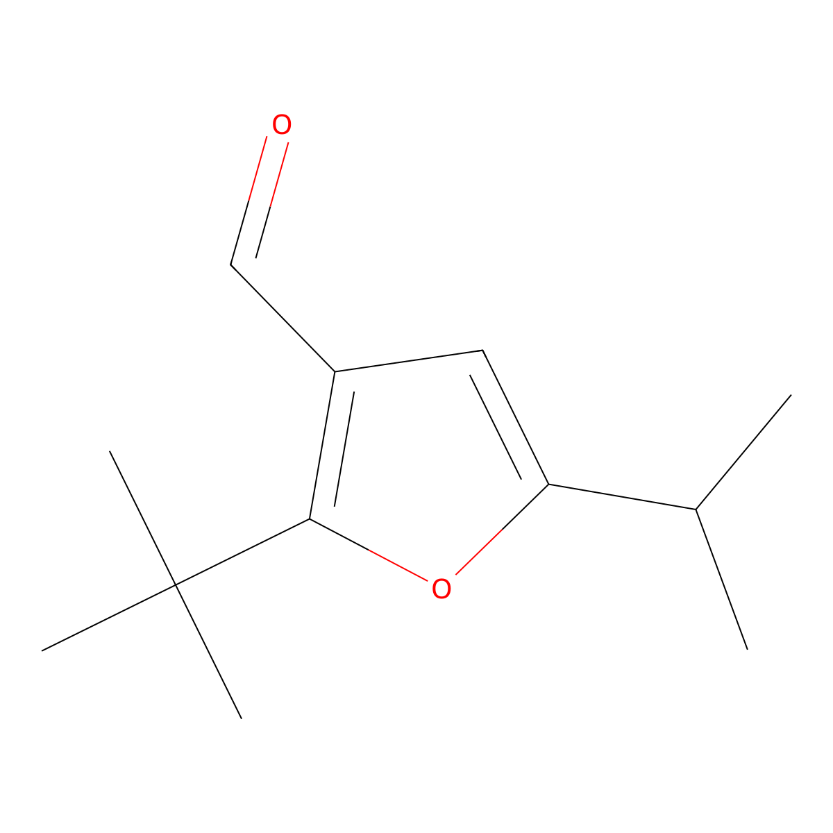 2-tert-Butyl-5-(propan-2-yl)furan-3-carbaldehyde molecular structure, CAS 1510751-21-9