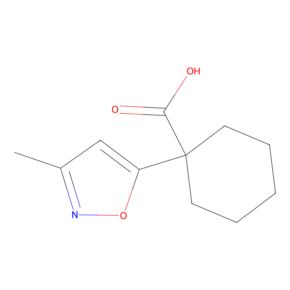 1-(3-Methyl-1,2-oxazol-5-yl)cyclohexane-1-carboxylic acid molecular structure, CAS 1510753-42-0