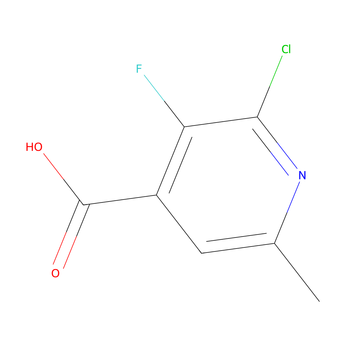 2-Chloro-3-fluoro-6-methylisonicotinic acid molecular structure, CAS 1510753-86-2