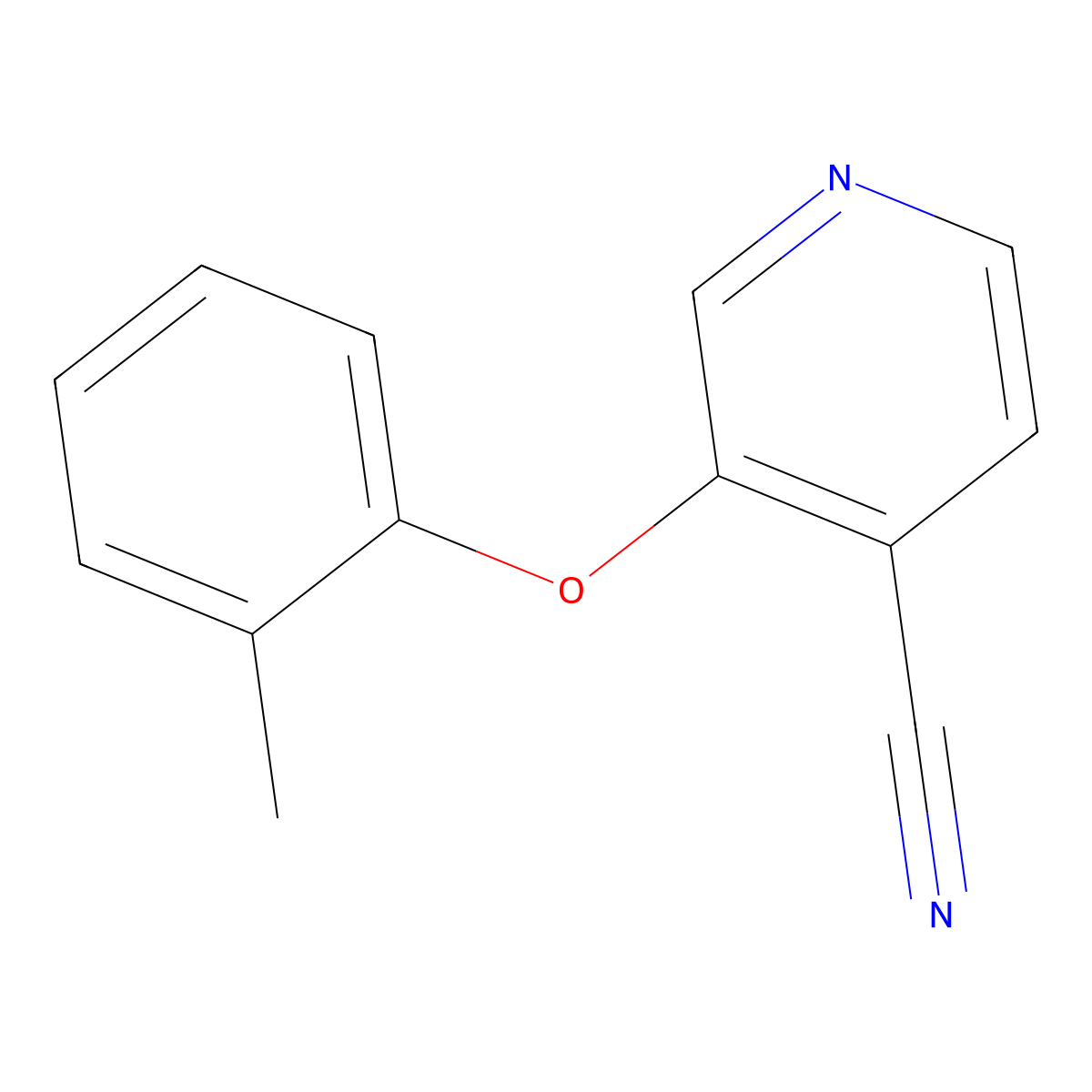 3-(2-Methylphenoxy)pyridine-4-carbonitrile molecular structure, CAS 1510769-46-6