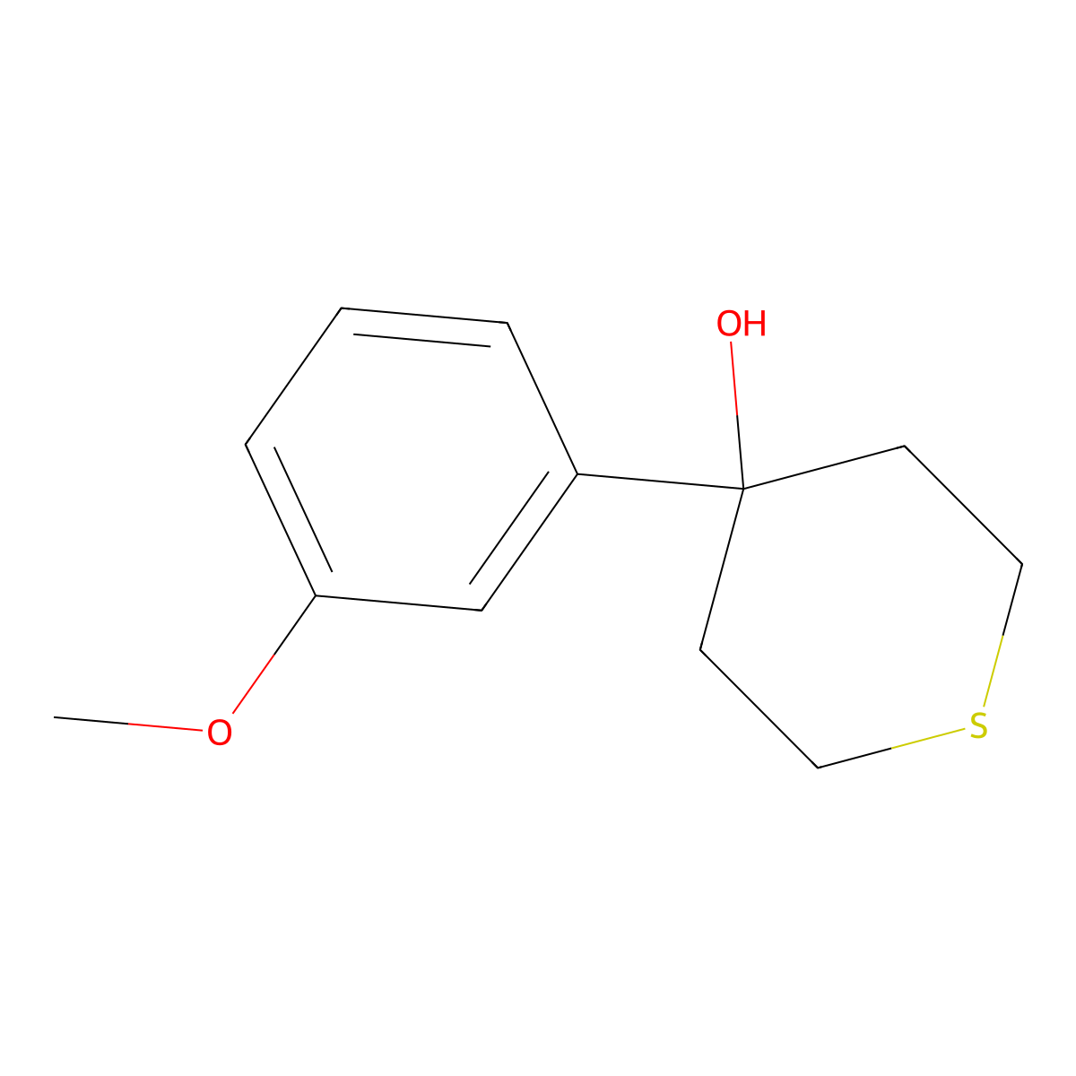 4-(3-Methoxyphenyl)thian-4-ol molecular structure, CAS 1510769-92-2
