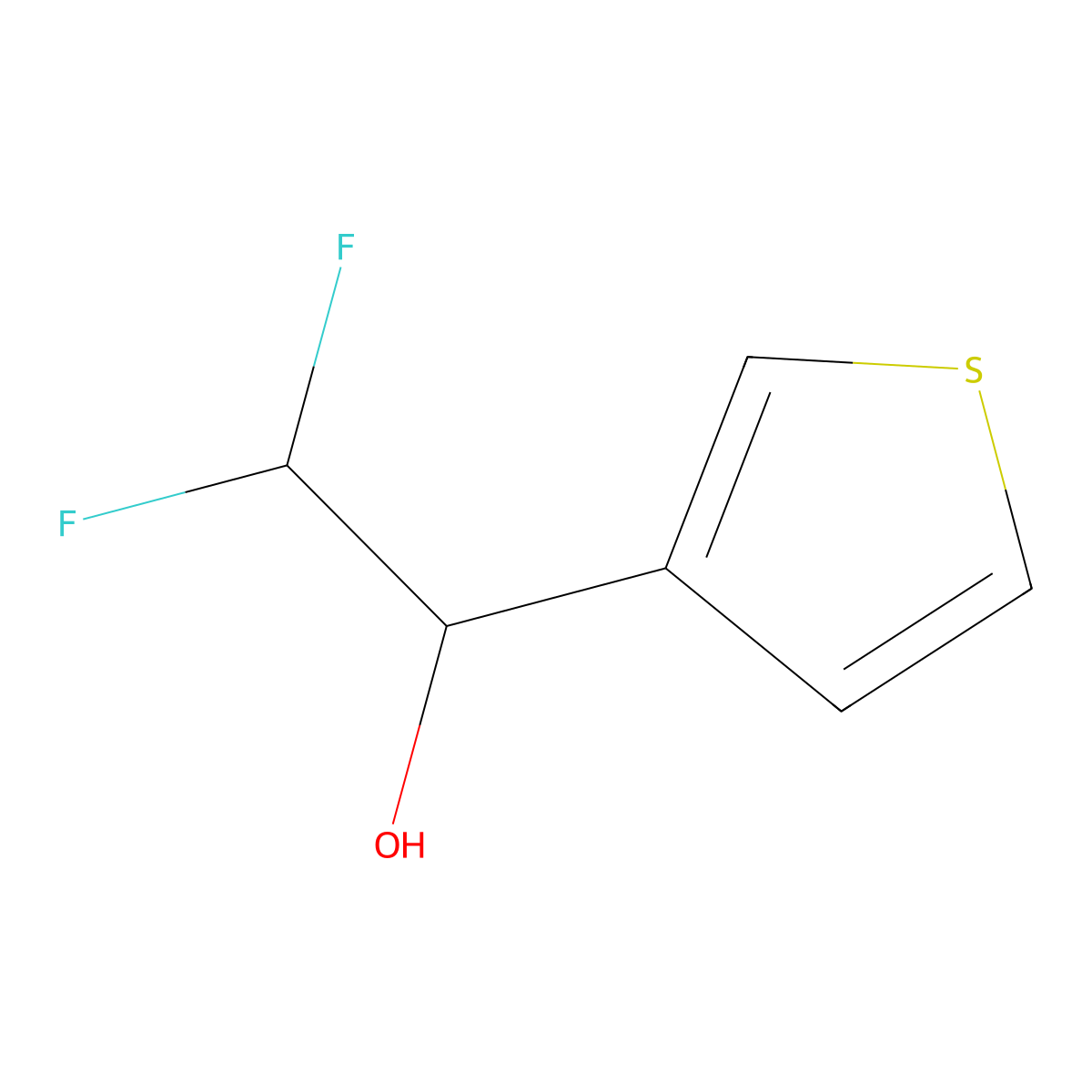 2,2-Difluoro-1-(thiophen-3-yl)ethan-1-ol molecular structure, CAS 1510780-05-8