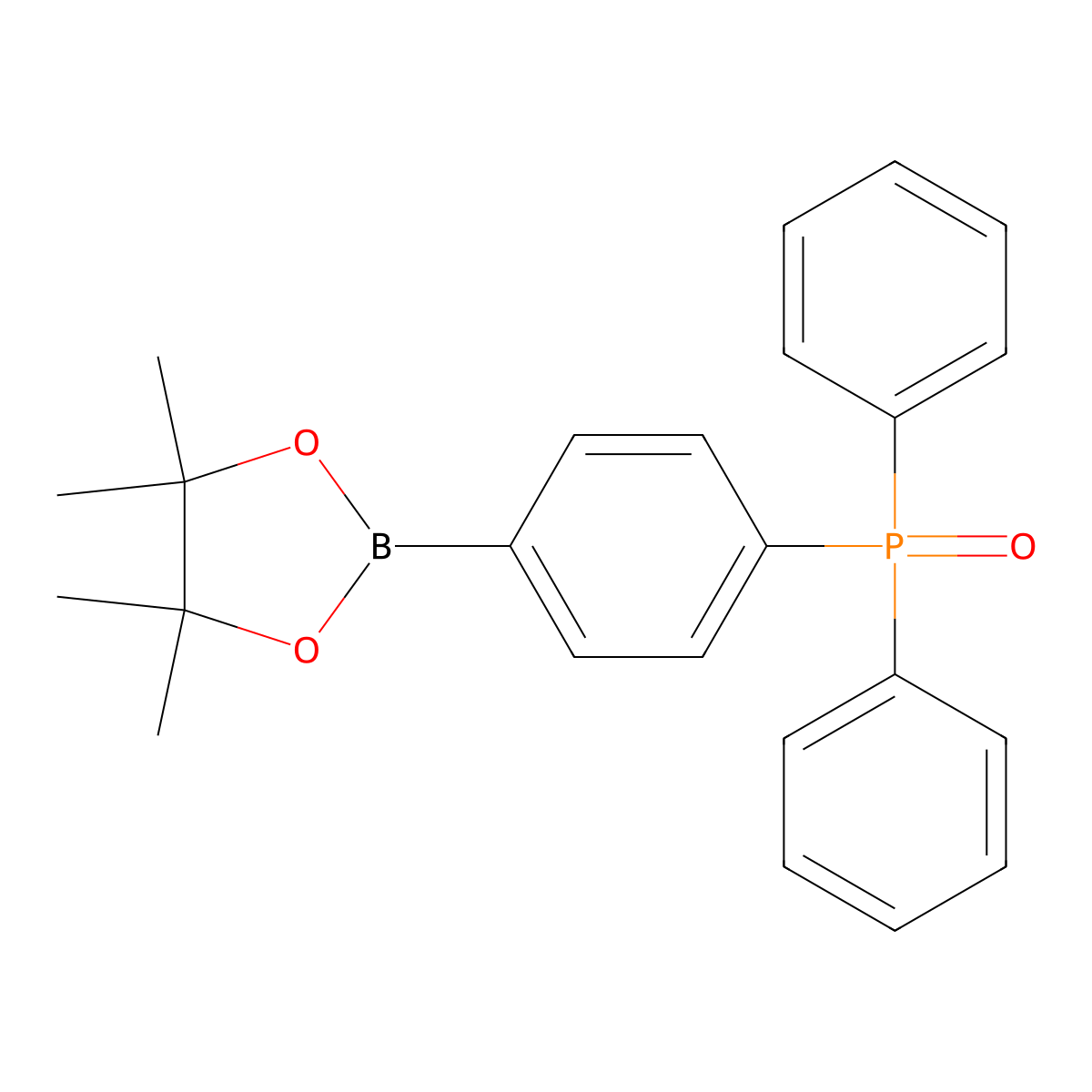 Diphenyl(4-(4,4,5,5-tetramethyl-1,3,2-dioxaborolan-2-yl)phenyl)phosphine oxide molecular structure, CAS 1510791-60-2