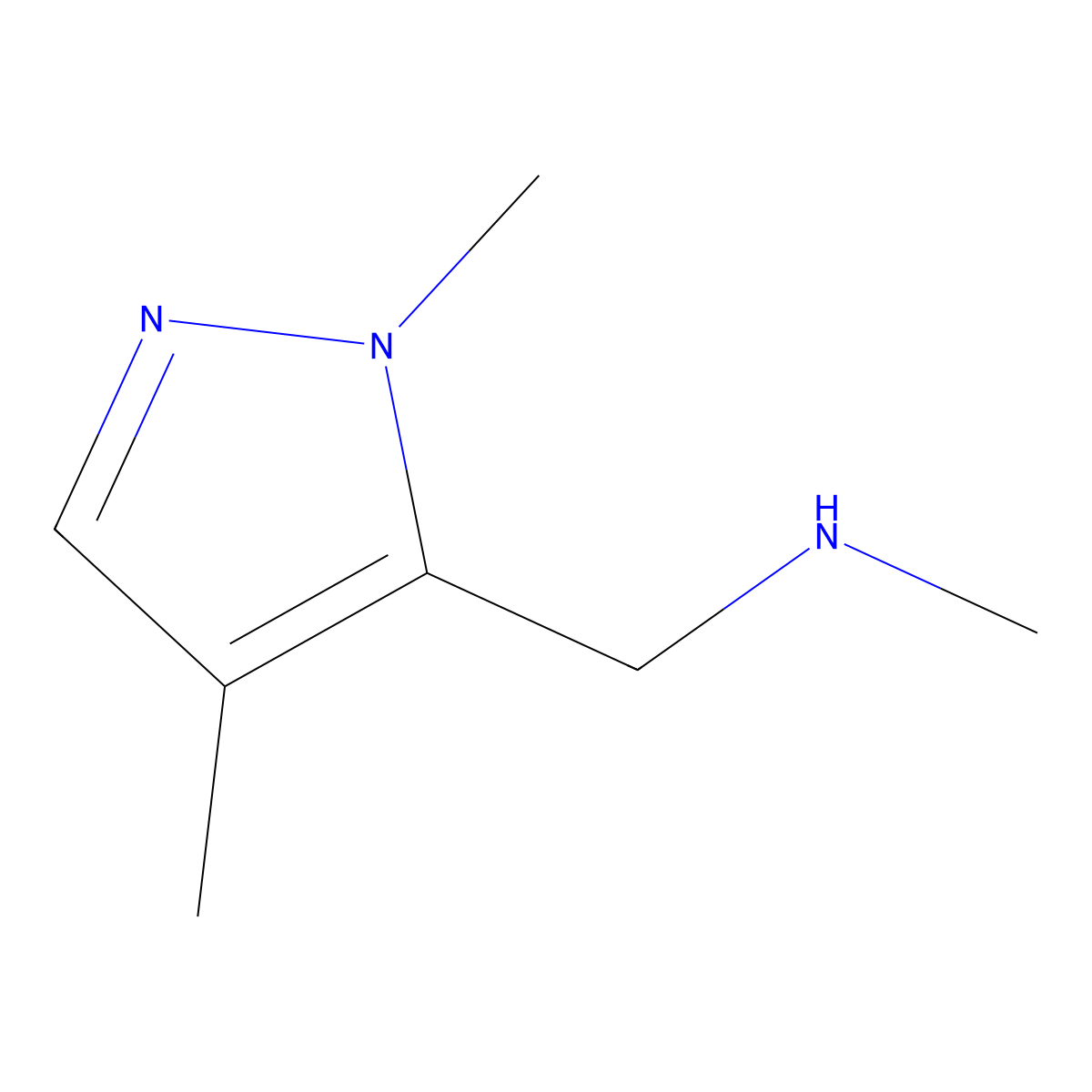 [(1,4-dimethyl-1H-pyrazol-5-yl)methyl](methyl)amine molecular structure, CAS 1510793-44-8