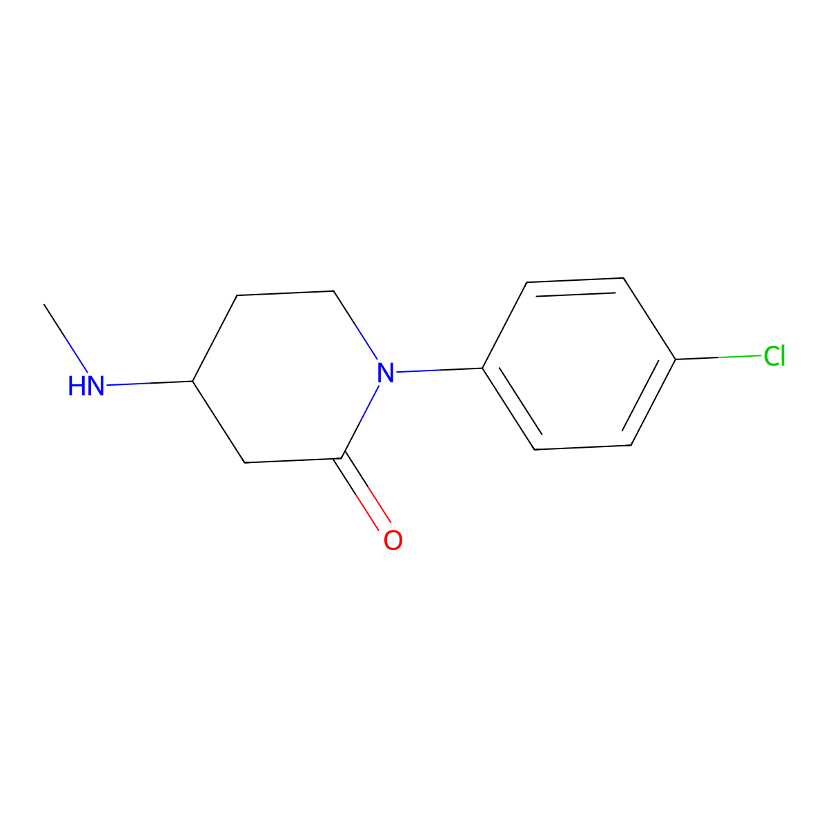 1-(4-Chlorophenyl)-4-(methylamino)-2-piperidinone molecular structure, CAS 1510797-92-8
